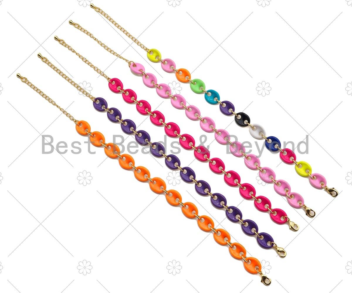 Colorful Enamel Hand Made Mariner Chain Bracelet