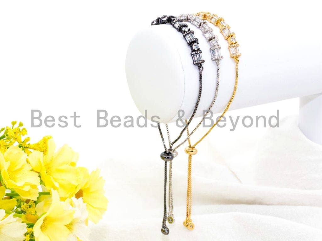 Adjustable Bracelet,Clear CZ Bezel /Tube bracelet, SKU#P23