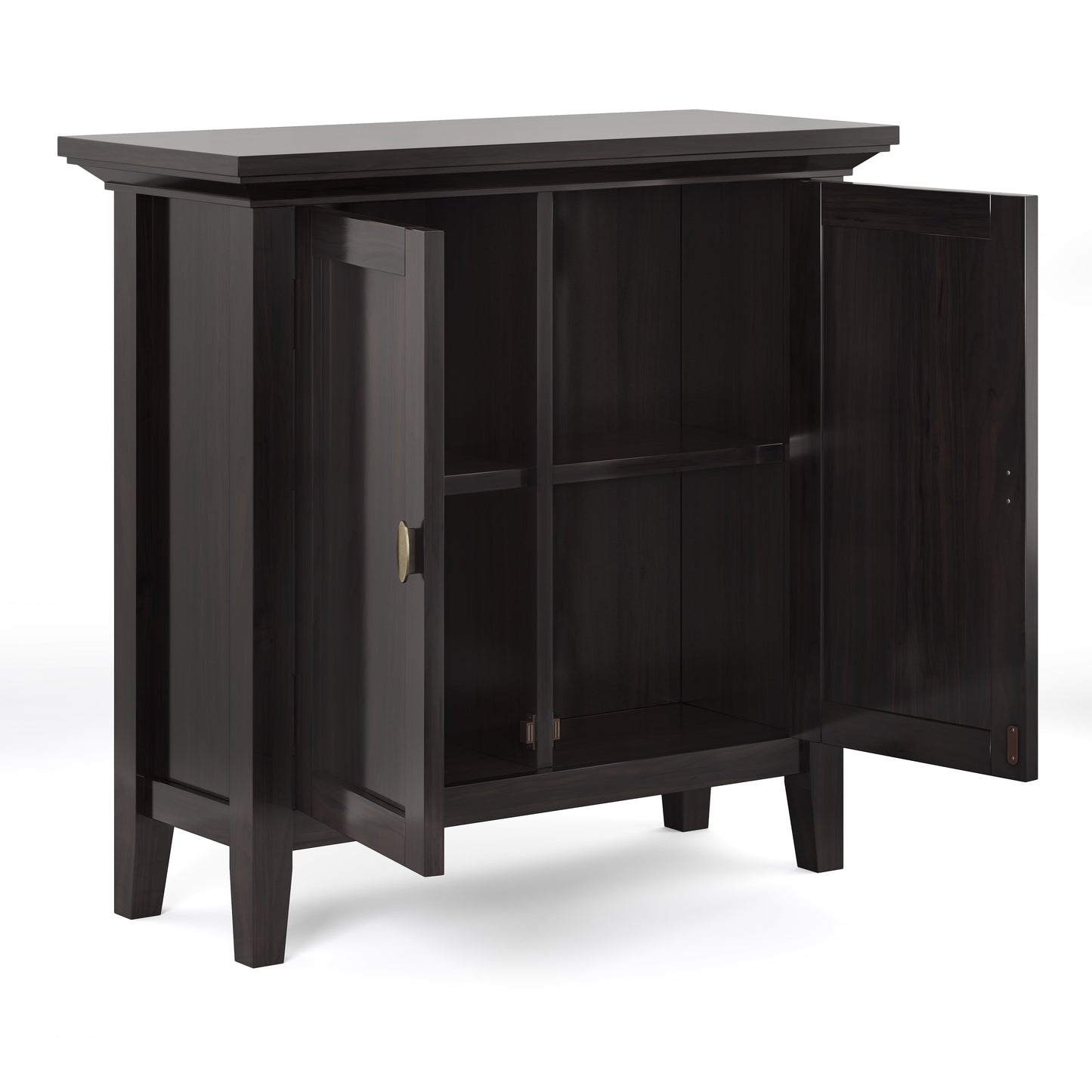Redmond 32 Inch Wide Solid Wood Low Storage Cabinet in Hickory