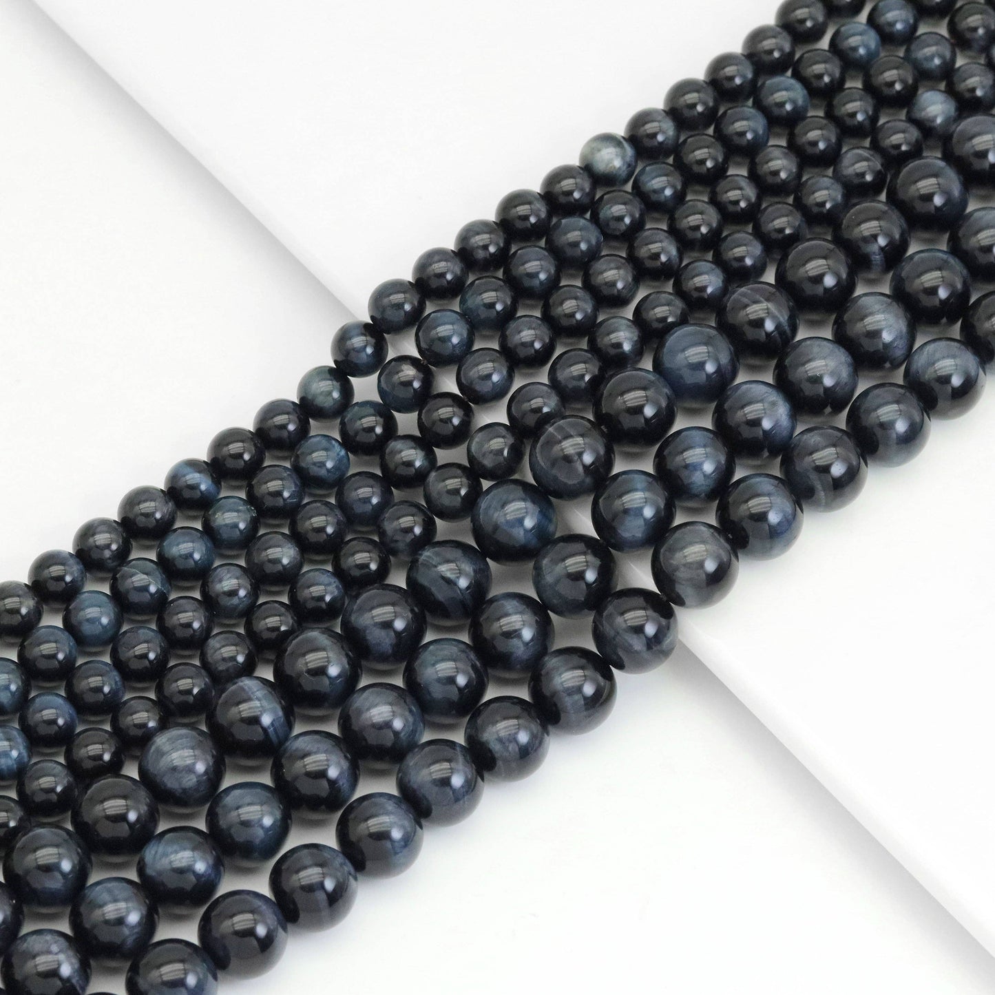 Genuine Blue Tiger Eye Round Smooth Beads, Sku#U1949