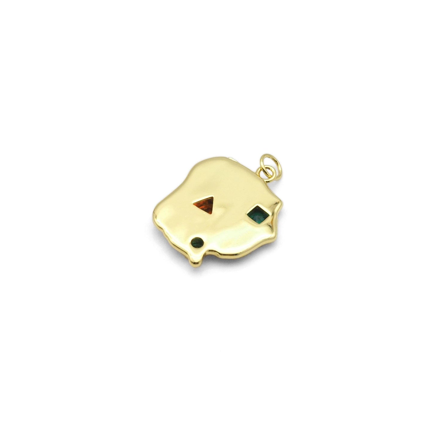 Gold Colorful CZ Bird Shape Charm, Sku#Y802
