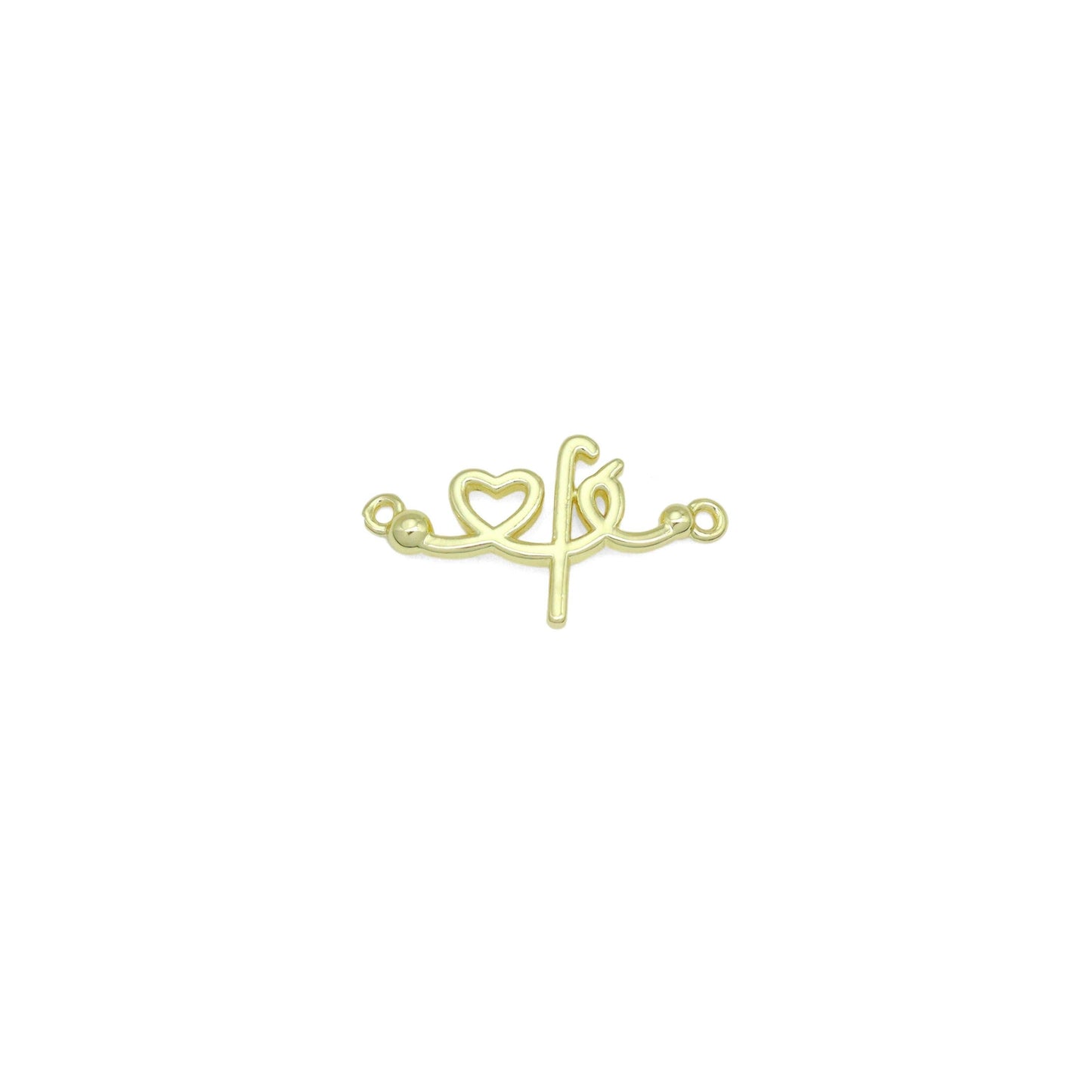 Slippy Gold Heart Fe Love Charm Pendant, Sku#LK1046