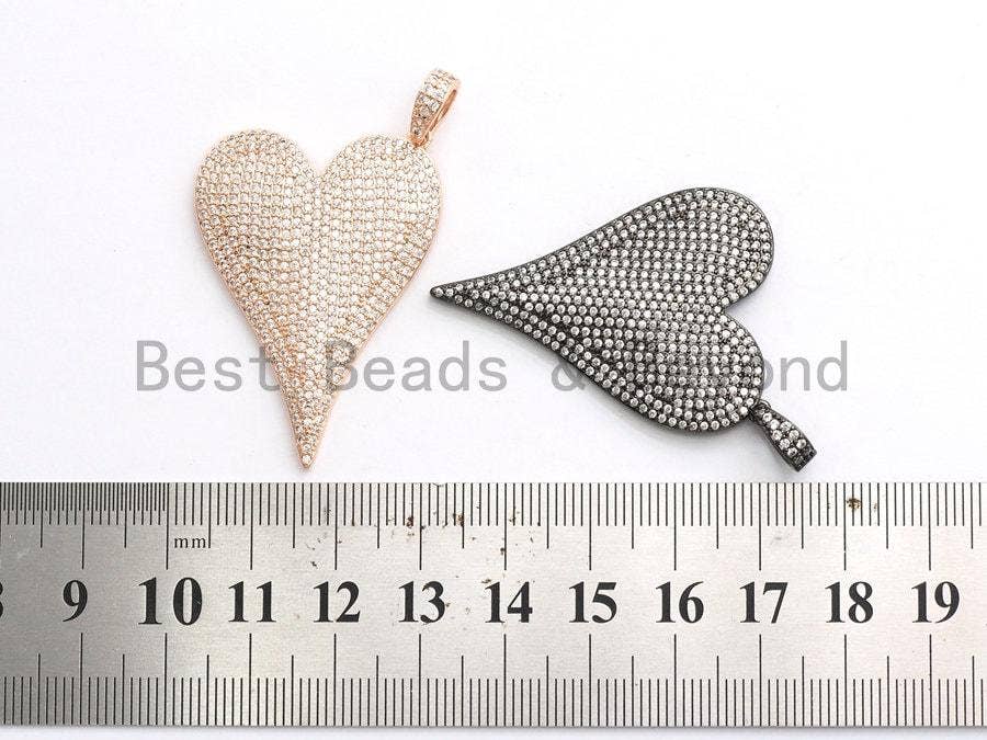 CZ Large Heart Pendant, Sku#F559