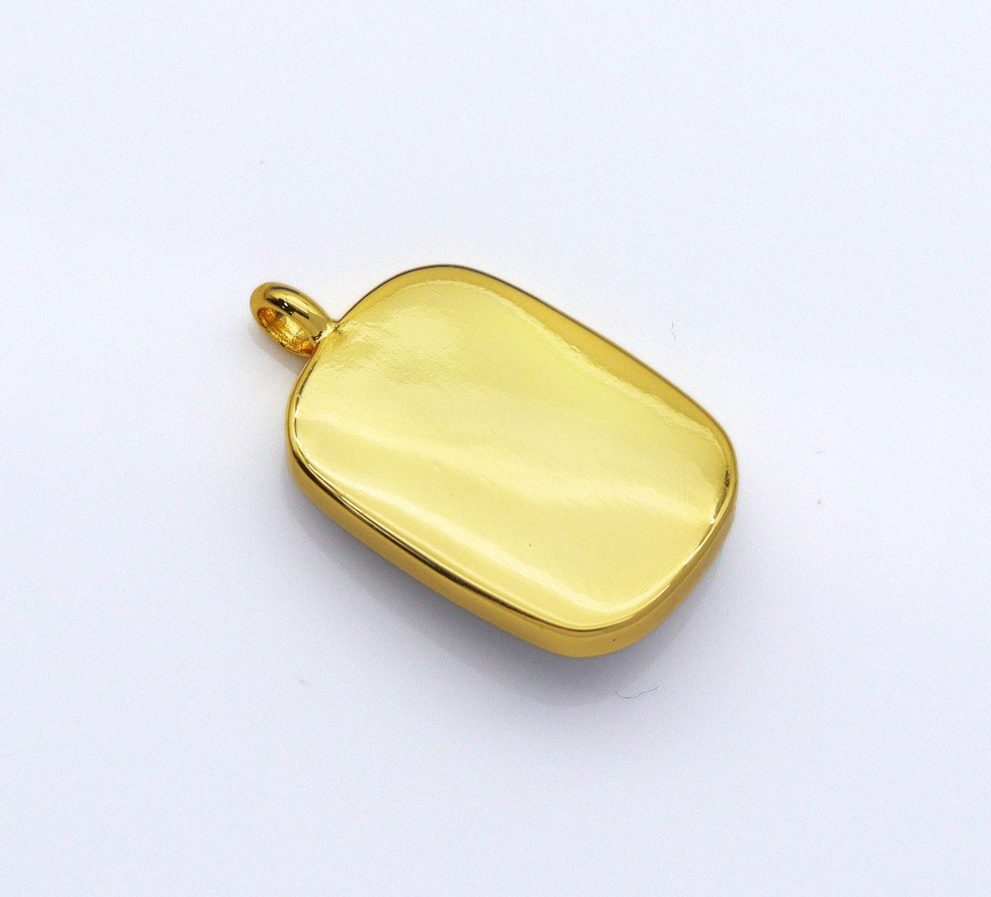 Gold North Star On Rectangle Gemstone Charm, Sku#LY14c