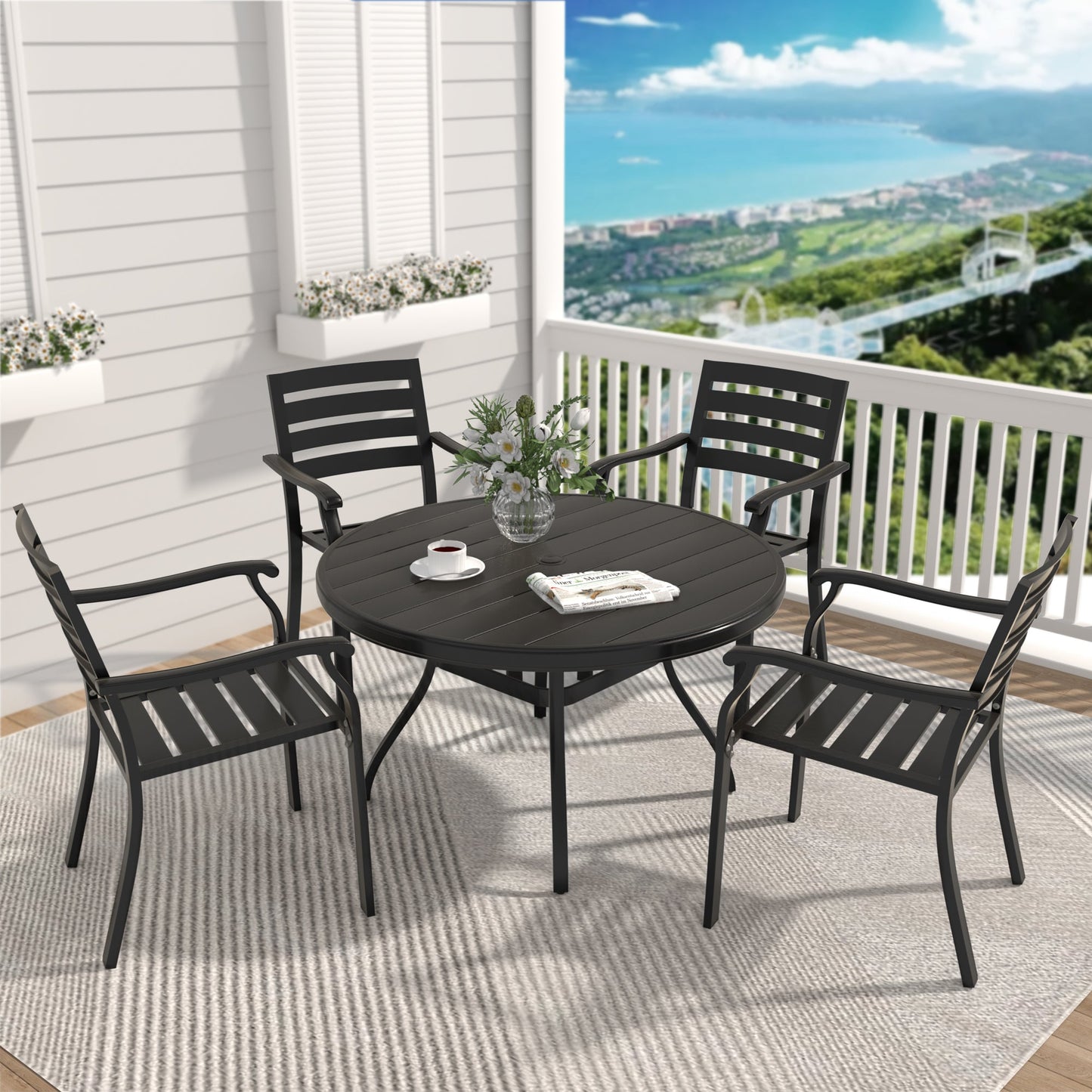 5 Pieces Outdoor Patio Dining Set