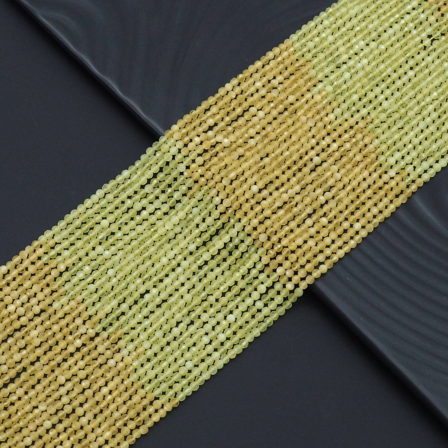 Yellow Cat's Eye Round Faceted Beads, Sku#U1757