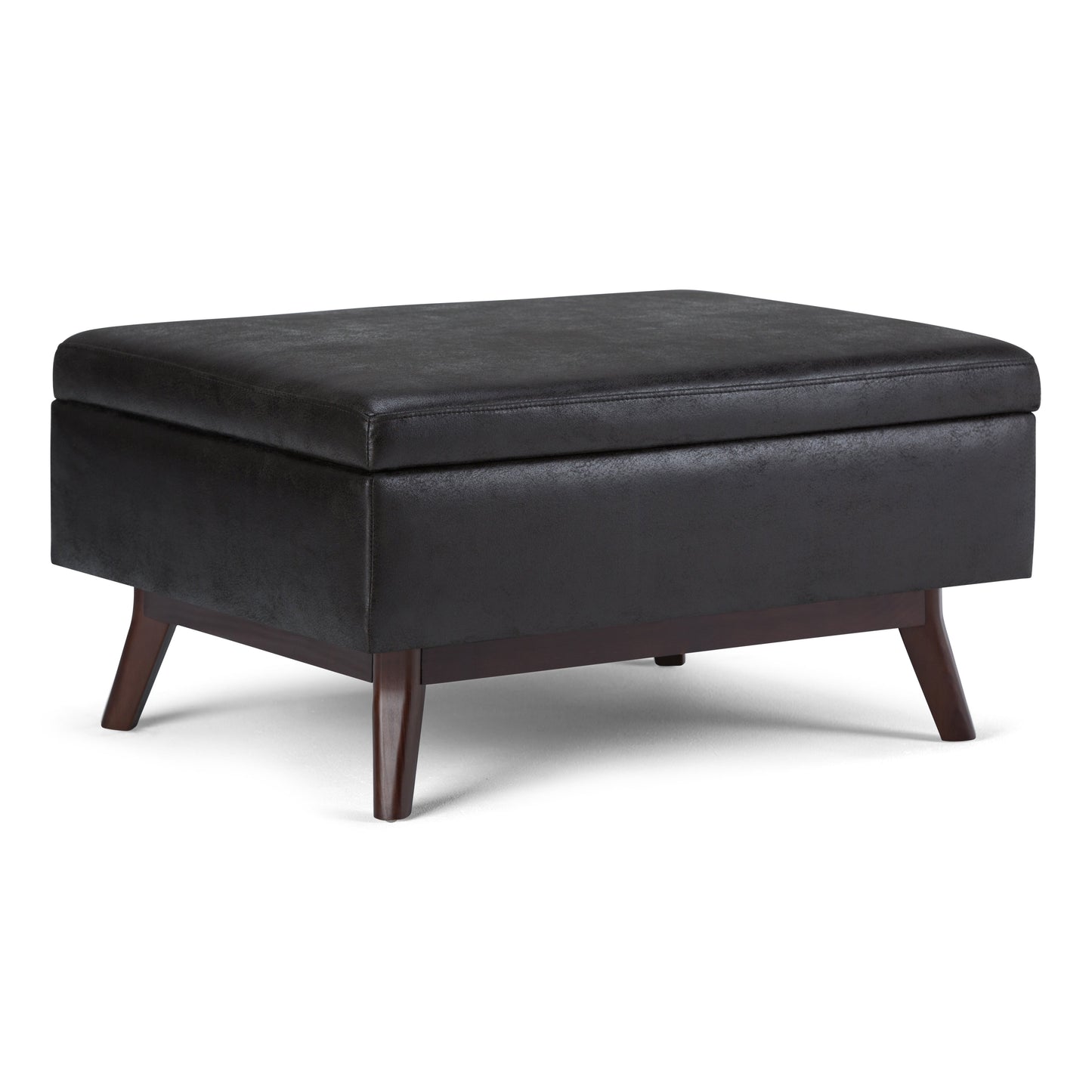 Owen 34 Inch Wide Coffee Table Storage Ottoman in Distressed