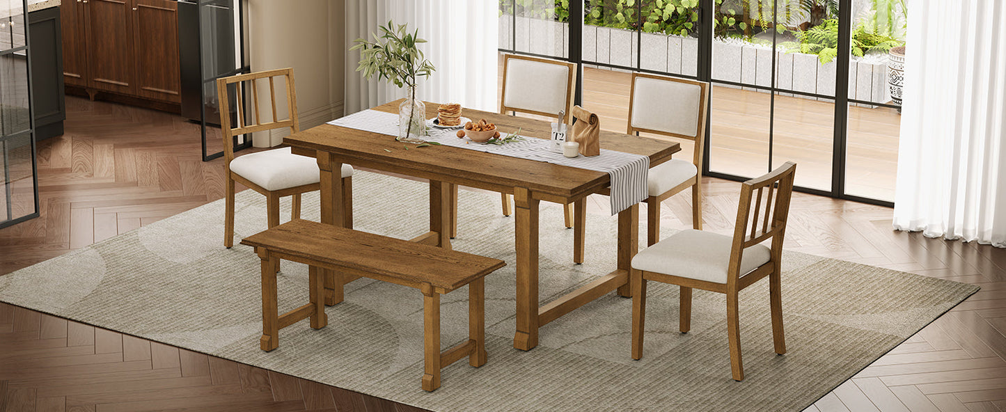 TREXM 6-Piece Farmhouse Dining Set for 6