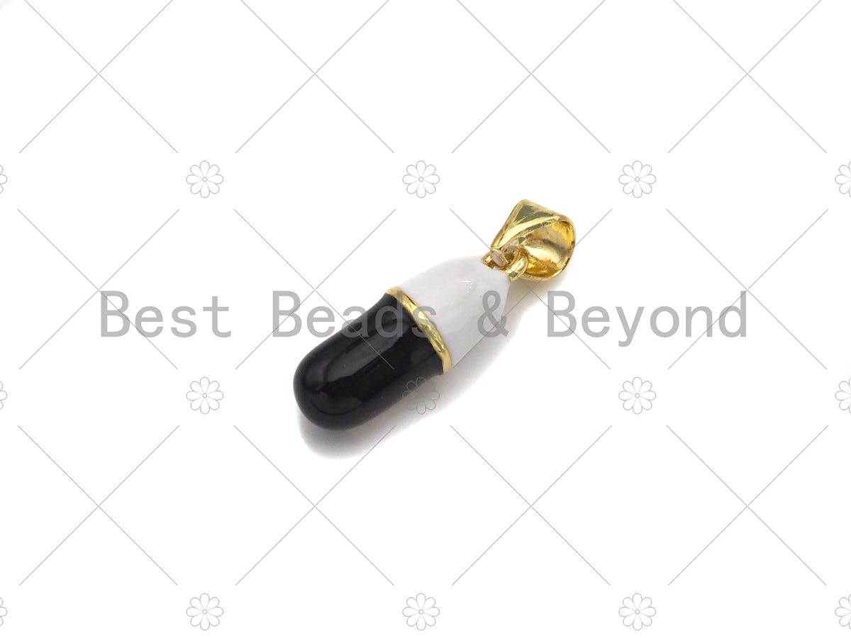 Enamel Colorful Pill Shape Pendant Charm,Hope Word Pink Turquoise Black Cobalt RedEnamel Jewelry,6x17mm,Sku#LK284