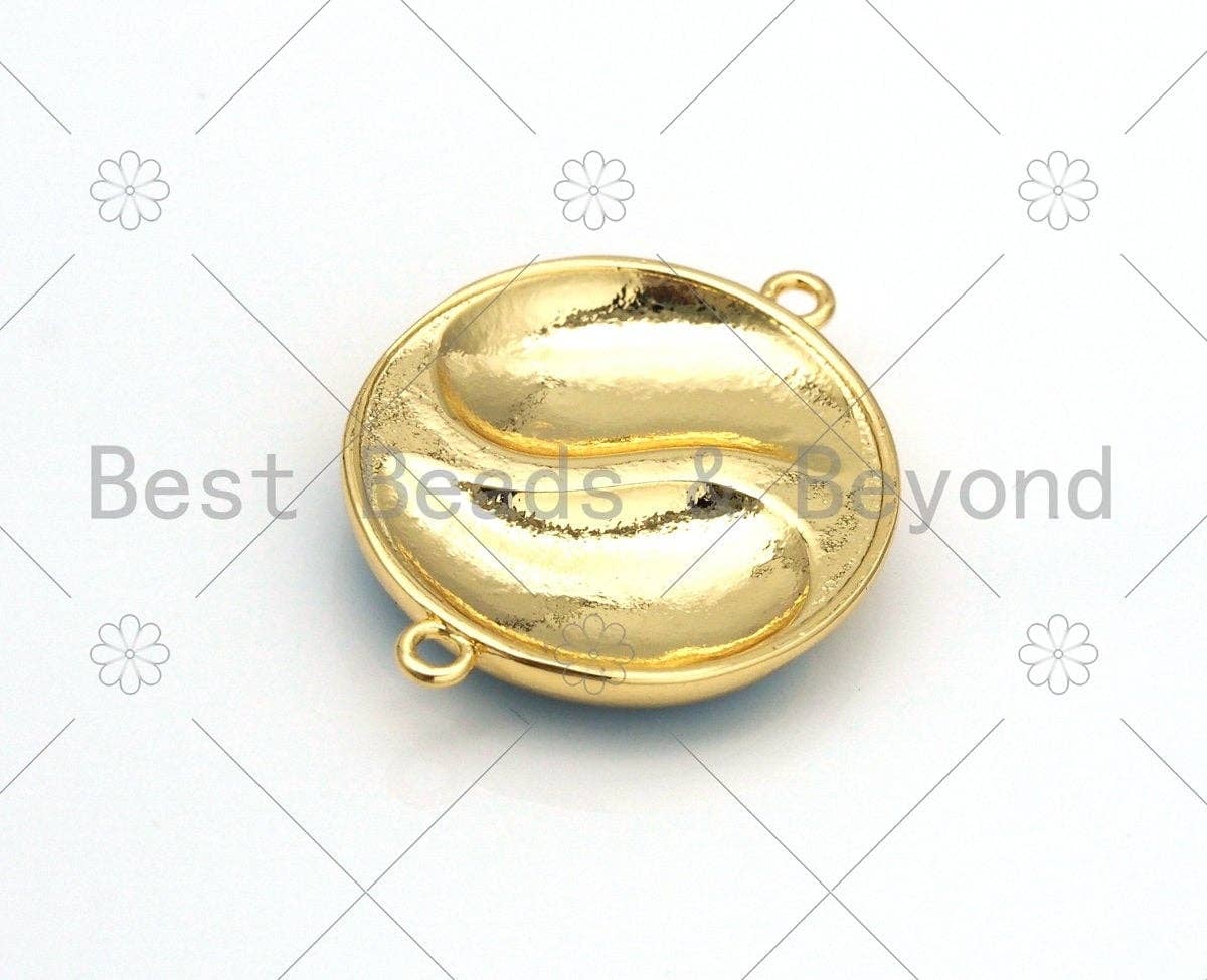 Colorful Enamel Yinyang Round Shape Connector, 18K Gold Filled Tai Ji Connector,Necklace Bracelet Religious Connector,25x31mm,Sku#LK451