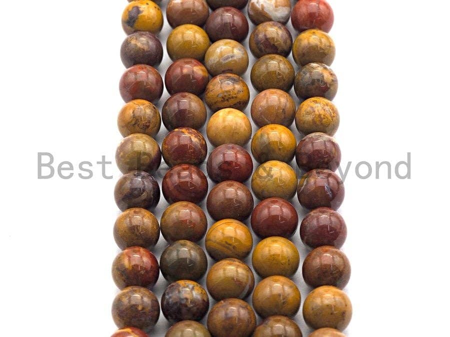 Natural Red Yellow Agate beads, Round Smooth 6mm/8mm/10mm/12mm, Natural Agate Beads, sku#U475