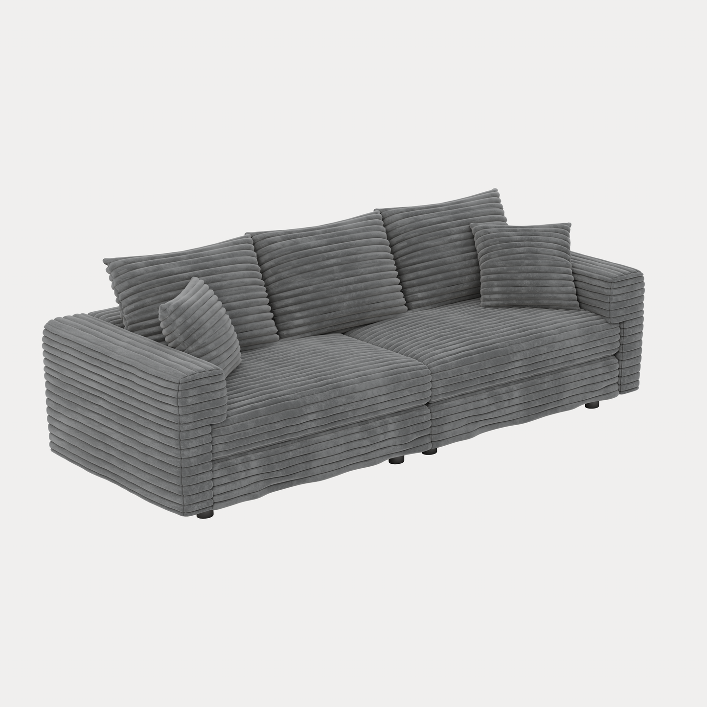 Plush Corduroy 3-Seat Sofa