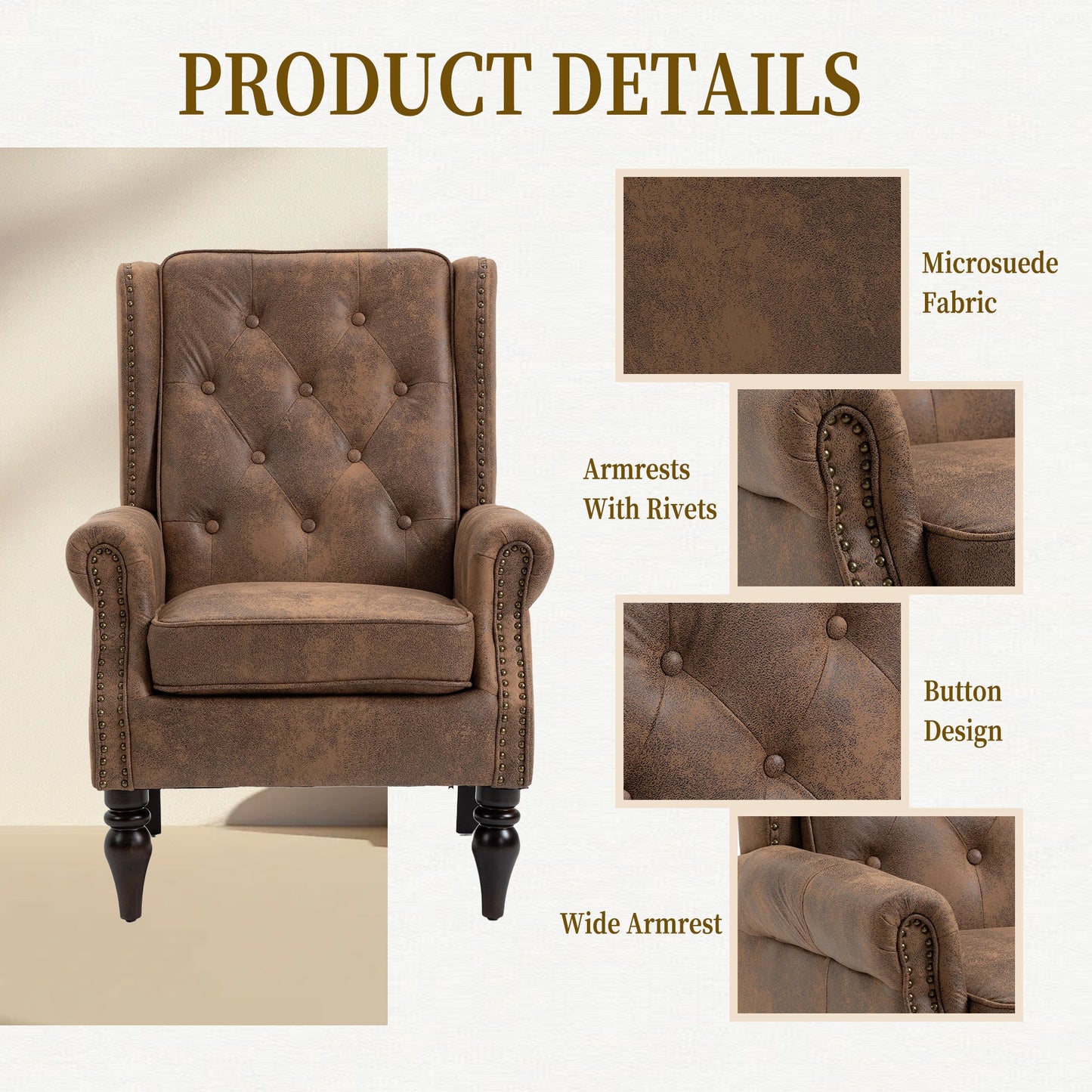 Wood Frame Armchair - Modern Accent Chair