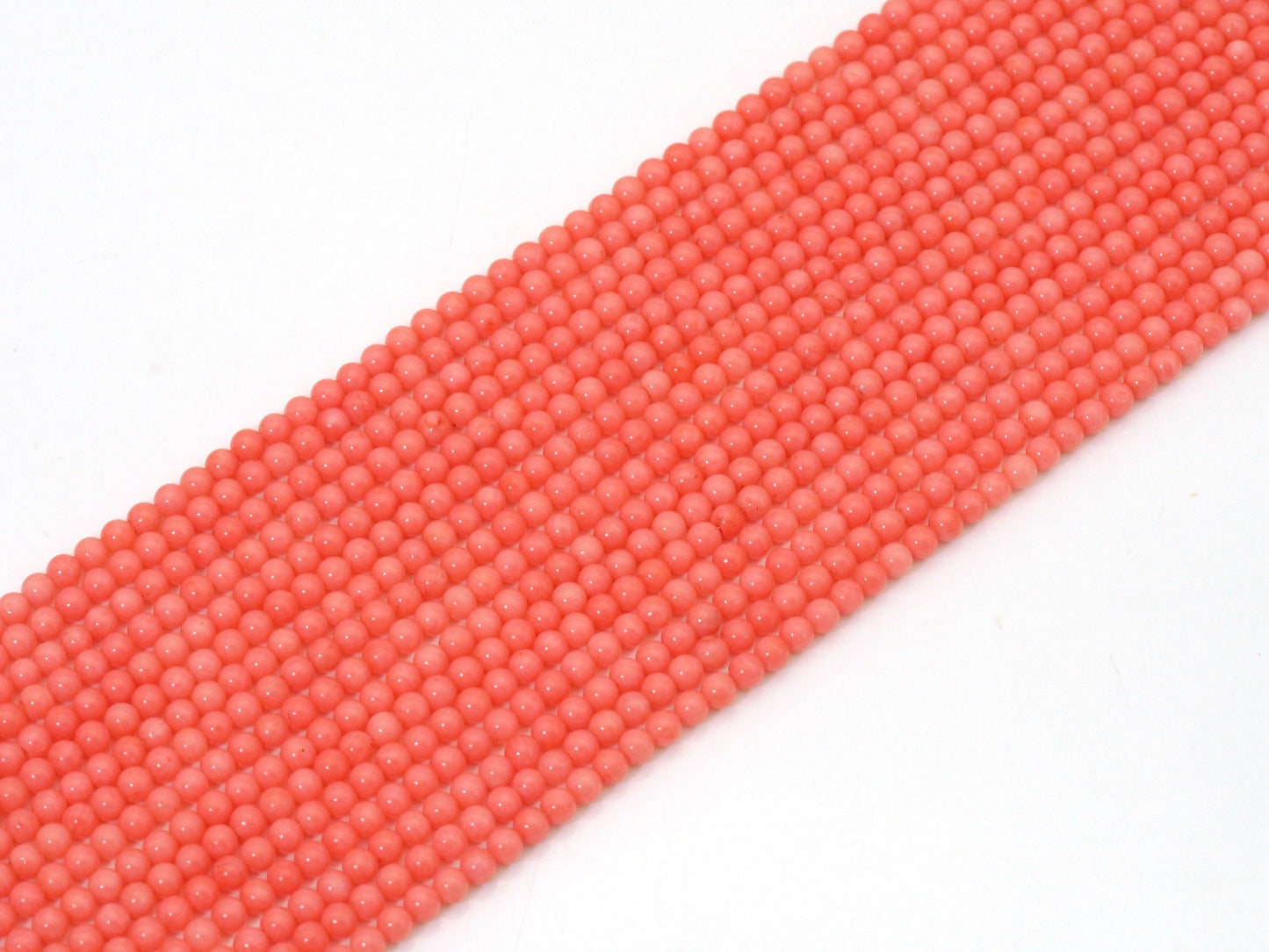 Pink Coral Round Smooth Beads, Sku#U1483