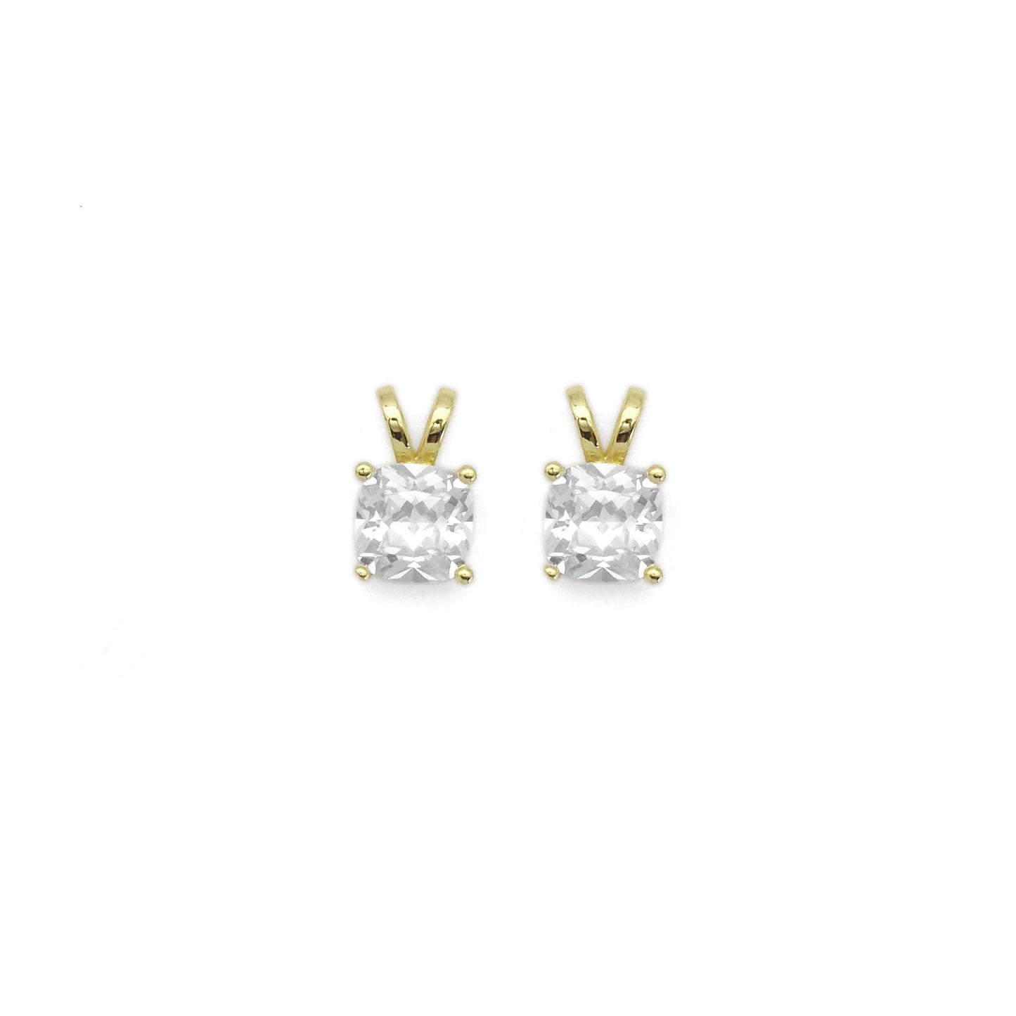Gold Big Clear CZ Diamond Charm, Sku#LK867