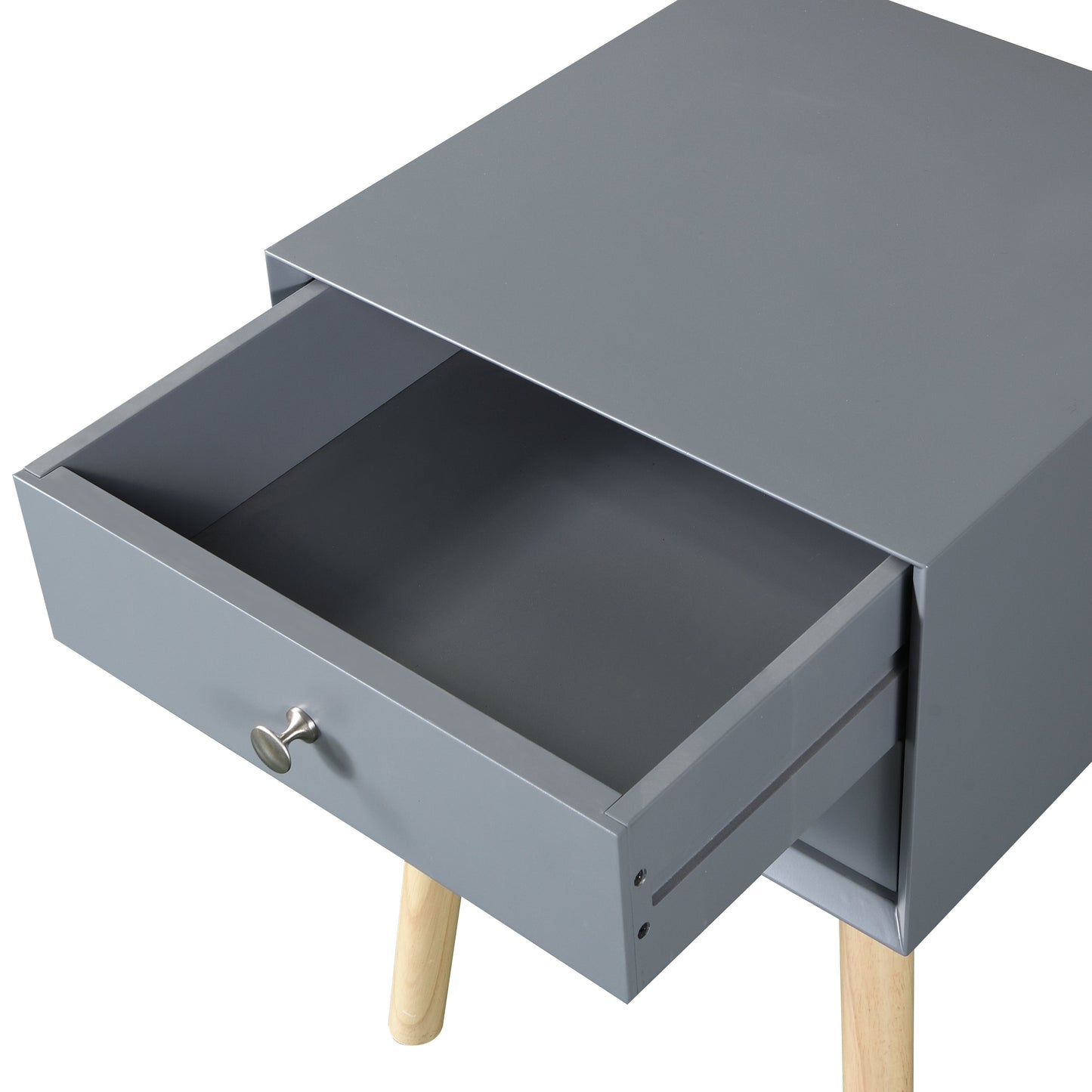 Mid-Century Modern Side Table with 2 Drawers