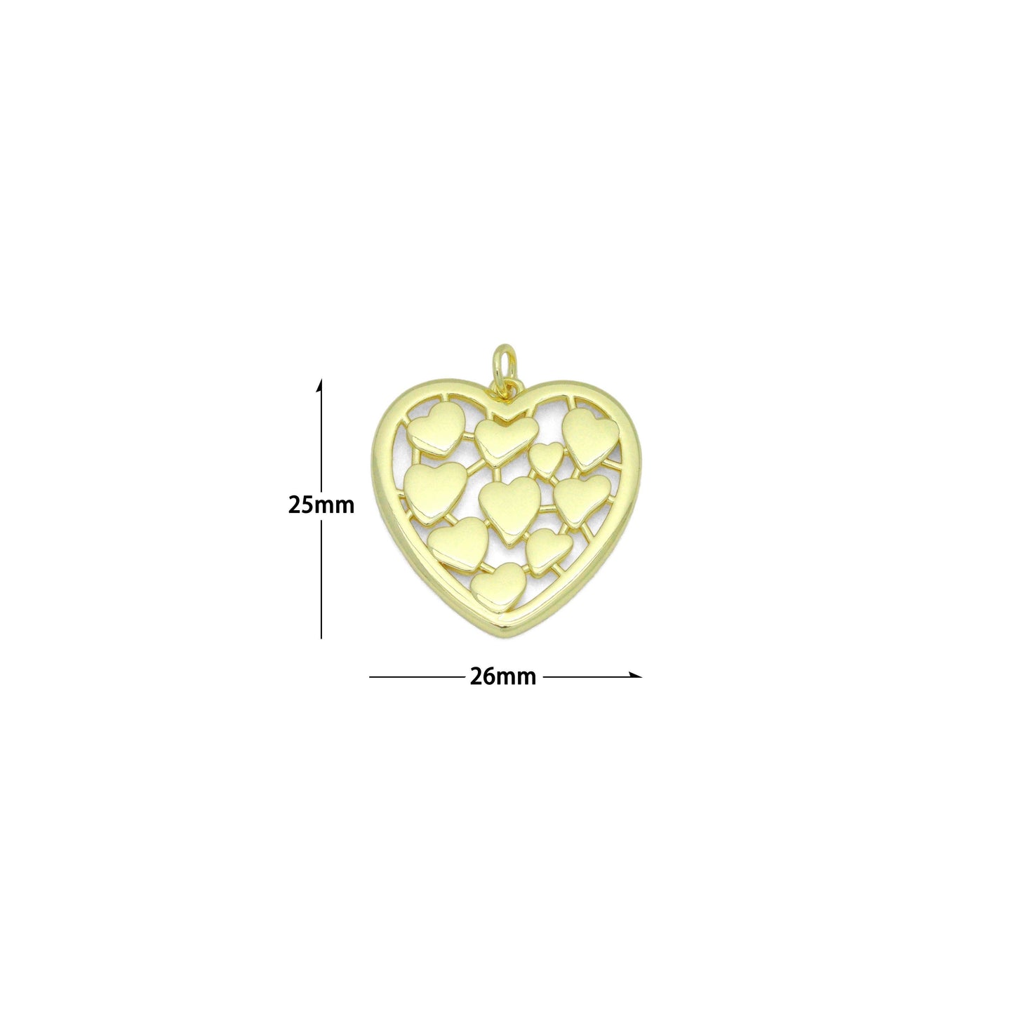 Multi Hearts Charm Pendant, Sku#LK1146