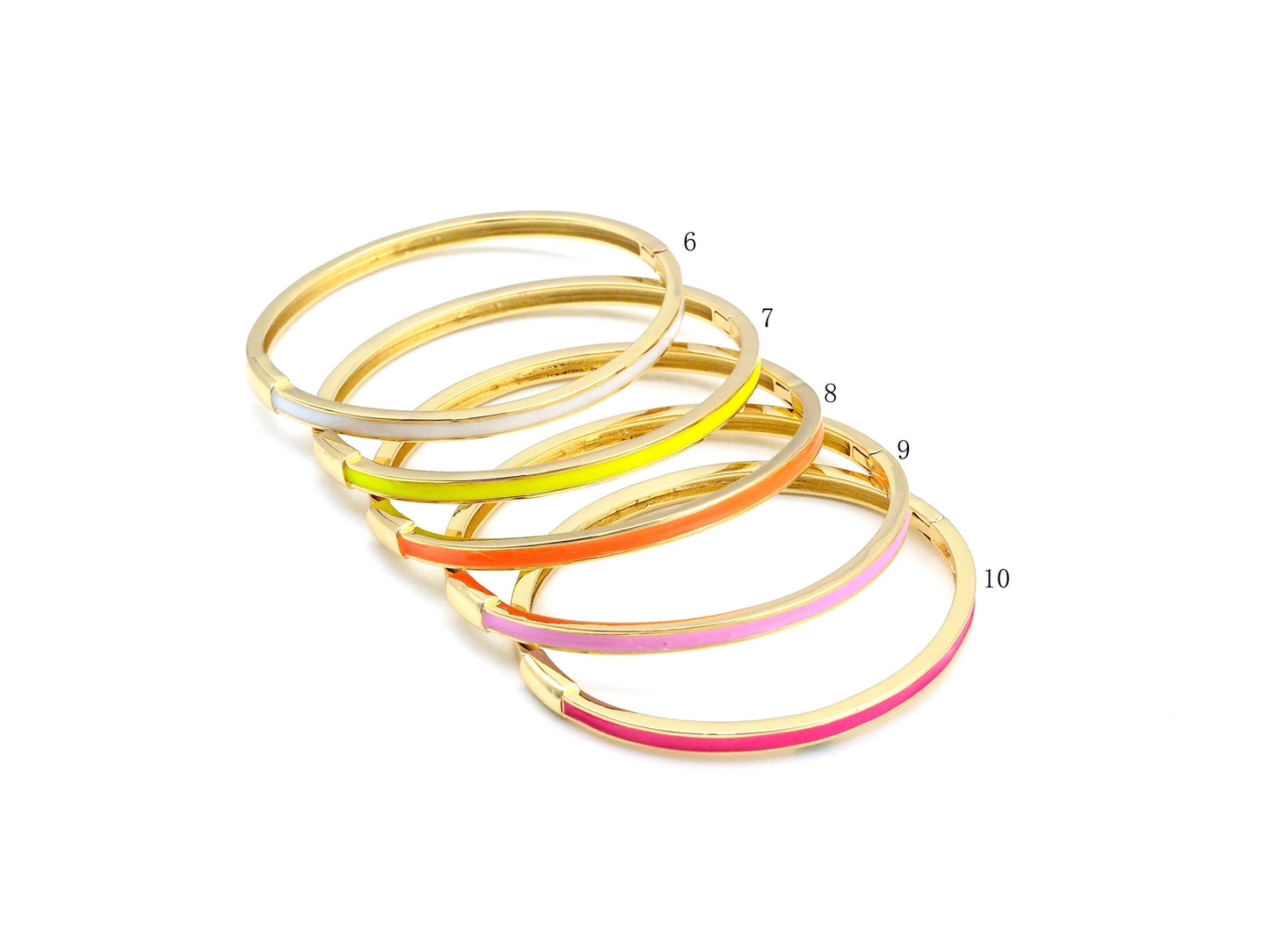 Thin Enamel Stackable Bracelet,X267