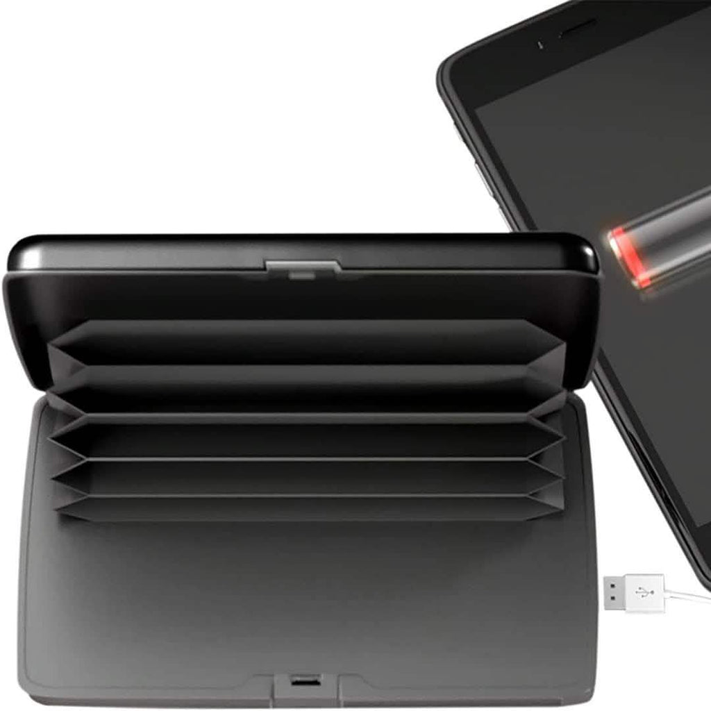 eCharge Wallet Deluxe : batterie externe portable et étui pour cartes de crédit