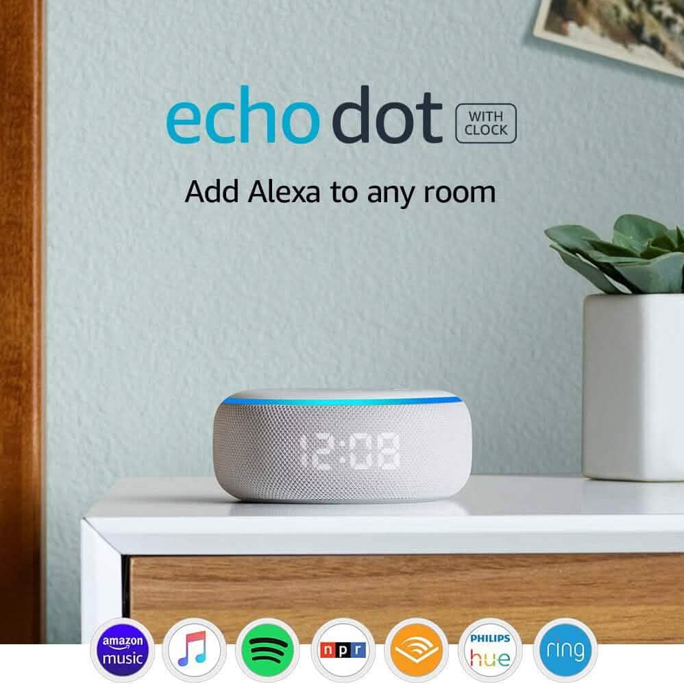 Echo Dot (3rd Gen) - Smart speaker with clock and Alexa  (Refurbished)