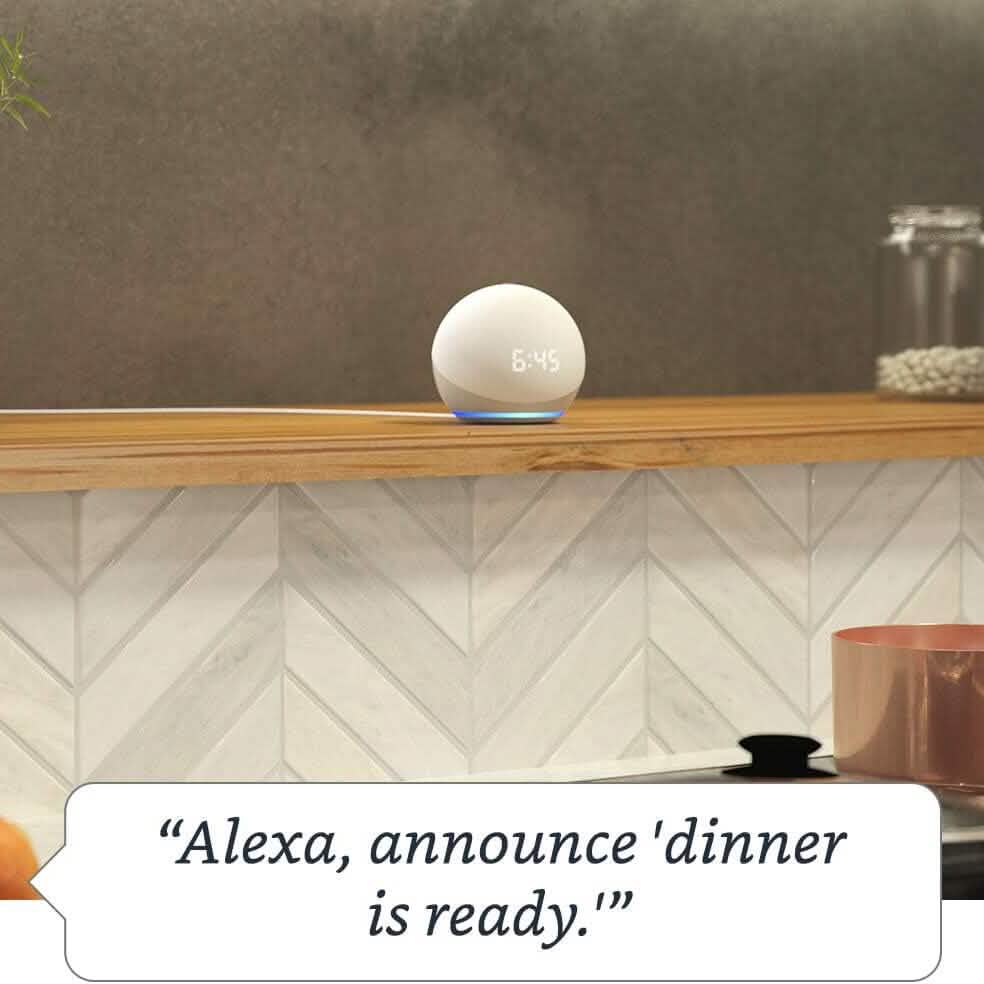 Echo Dot (4th Gen) | Smart Speaker With Clock and Alexa  (Refurbished)