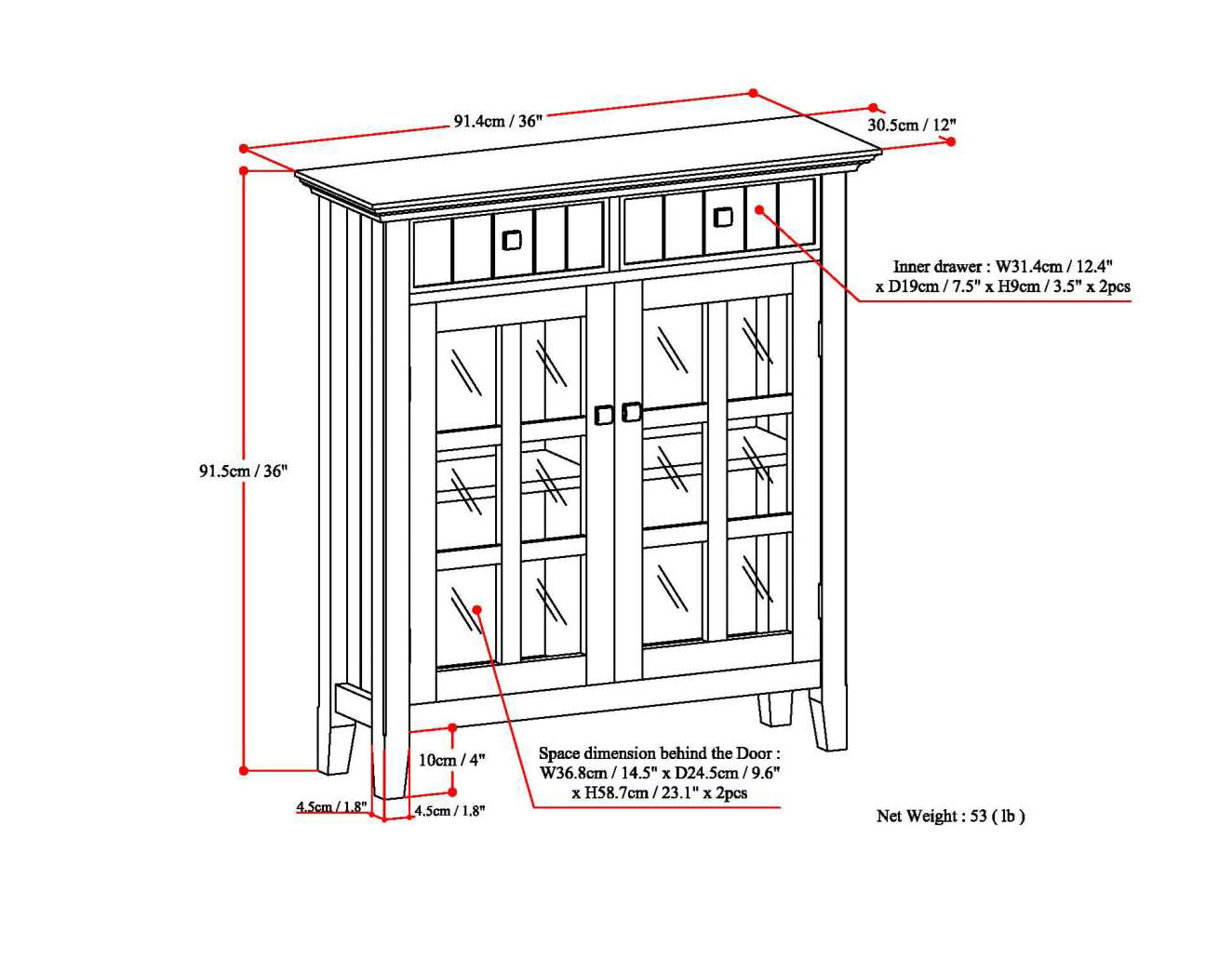 Acadian Entryway Storage Cabinet - Light Golden