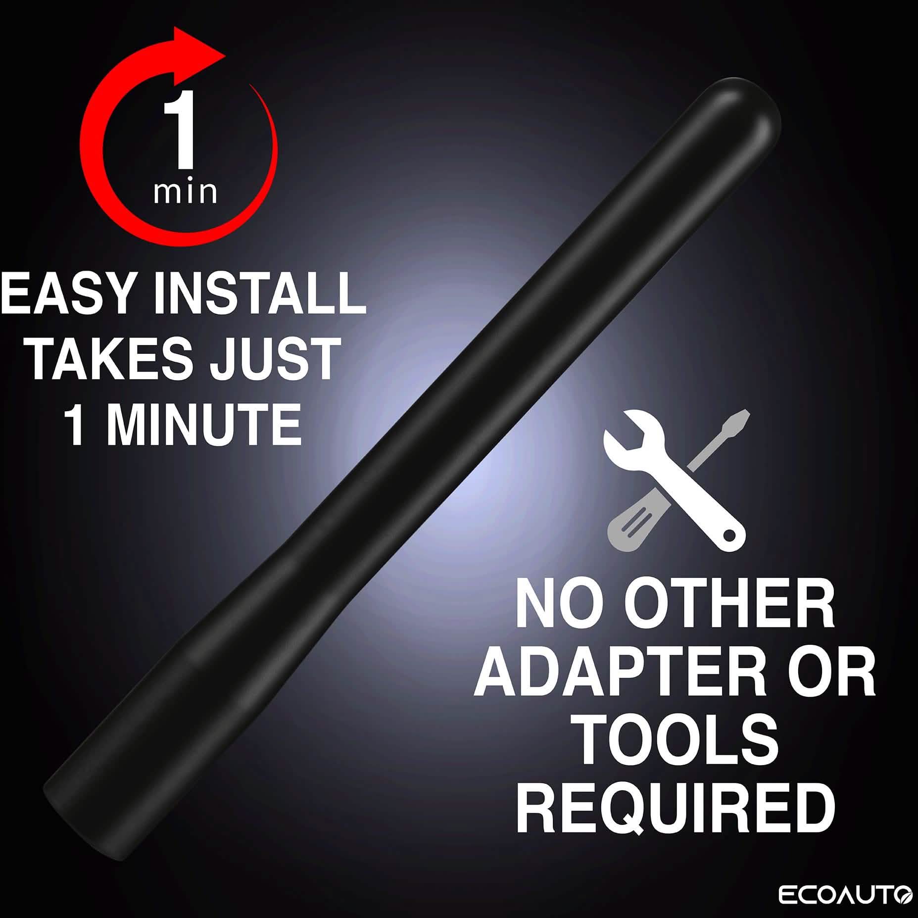 Antenne EcoAuto compatible avec Ford F150 F250 F350 Super Duty, Bronco, Raptor et Dodge RAM Truck Antenne Courte