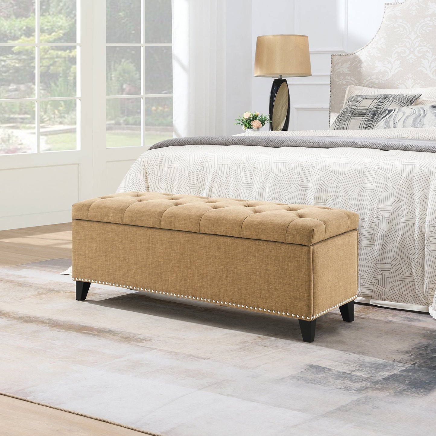 47.5" Storage Ottoman with Safety Close Hinge