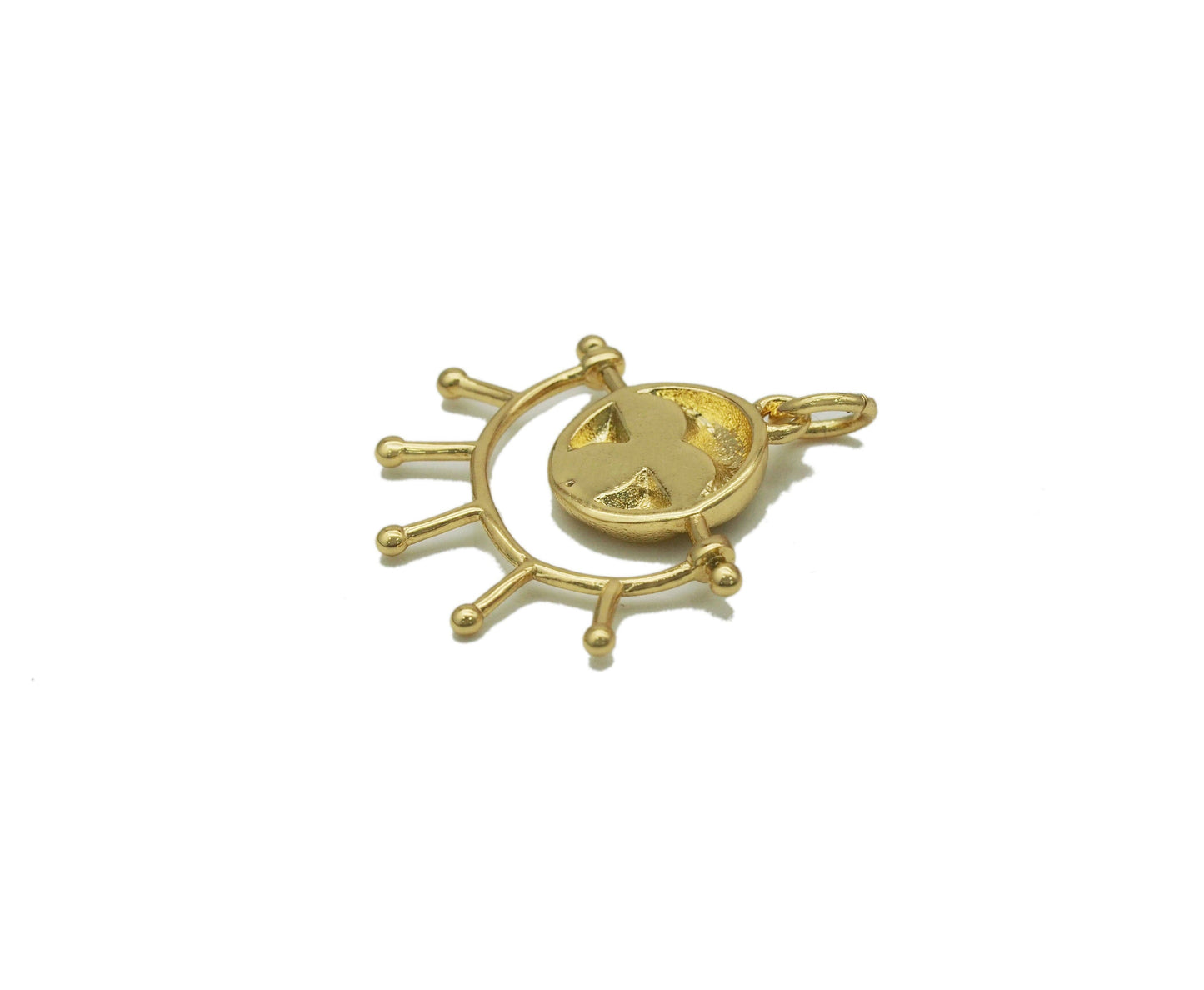 Gold Sun Face Charm, Sku#Z1458