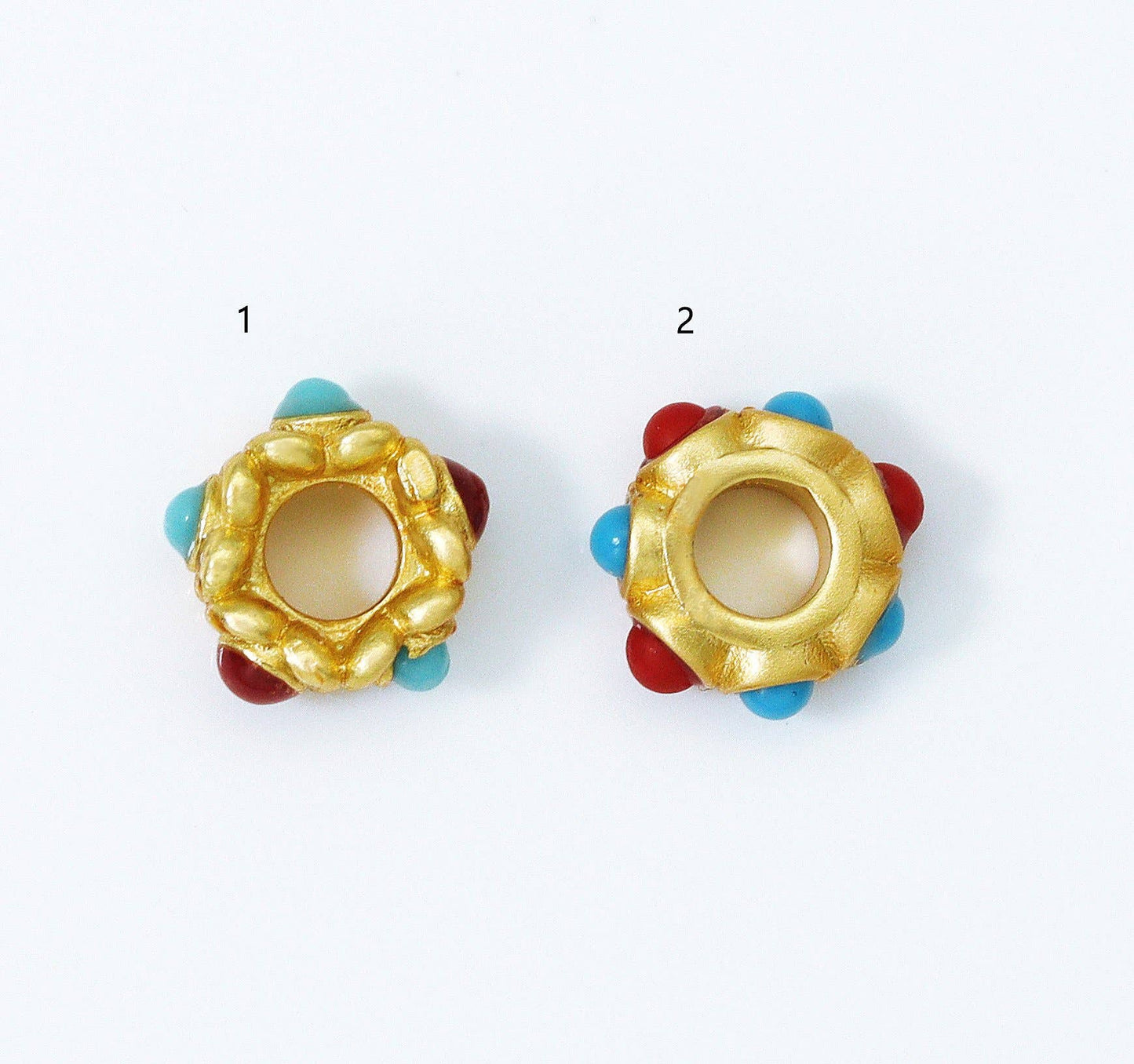 Gold Enamel Doughnut Spacer Beads, Sku#LX67c
