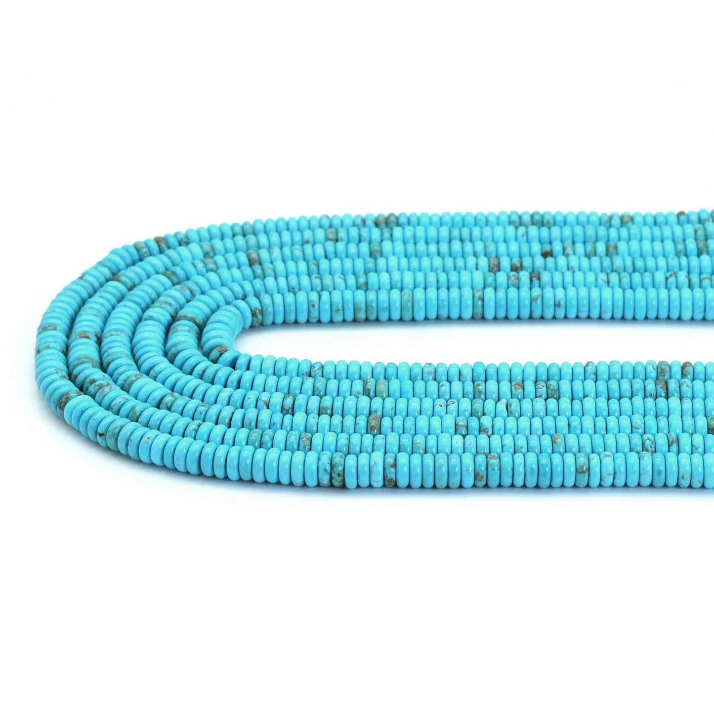 Blue Turquoise smooth Rondelle Beads, Sku#U1832