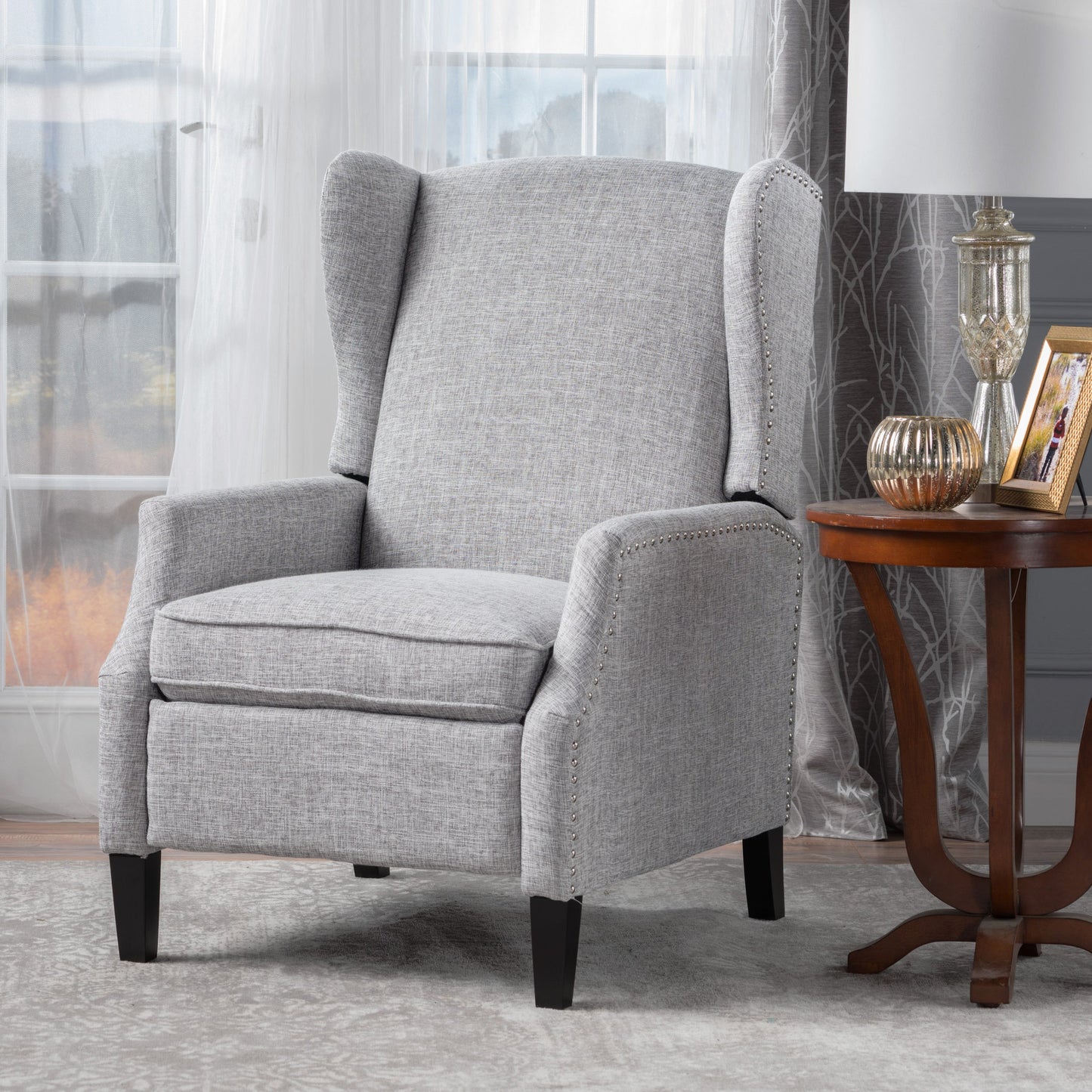 Modern Fabric Pushback Recliner Chair