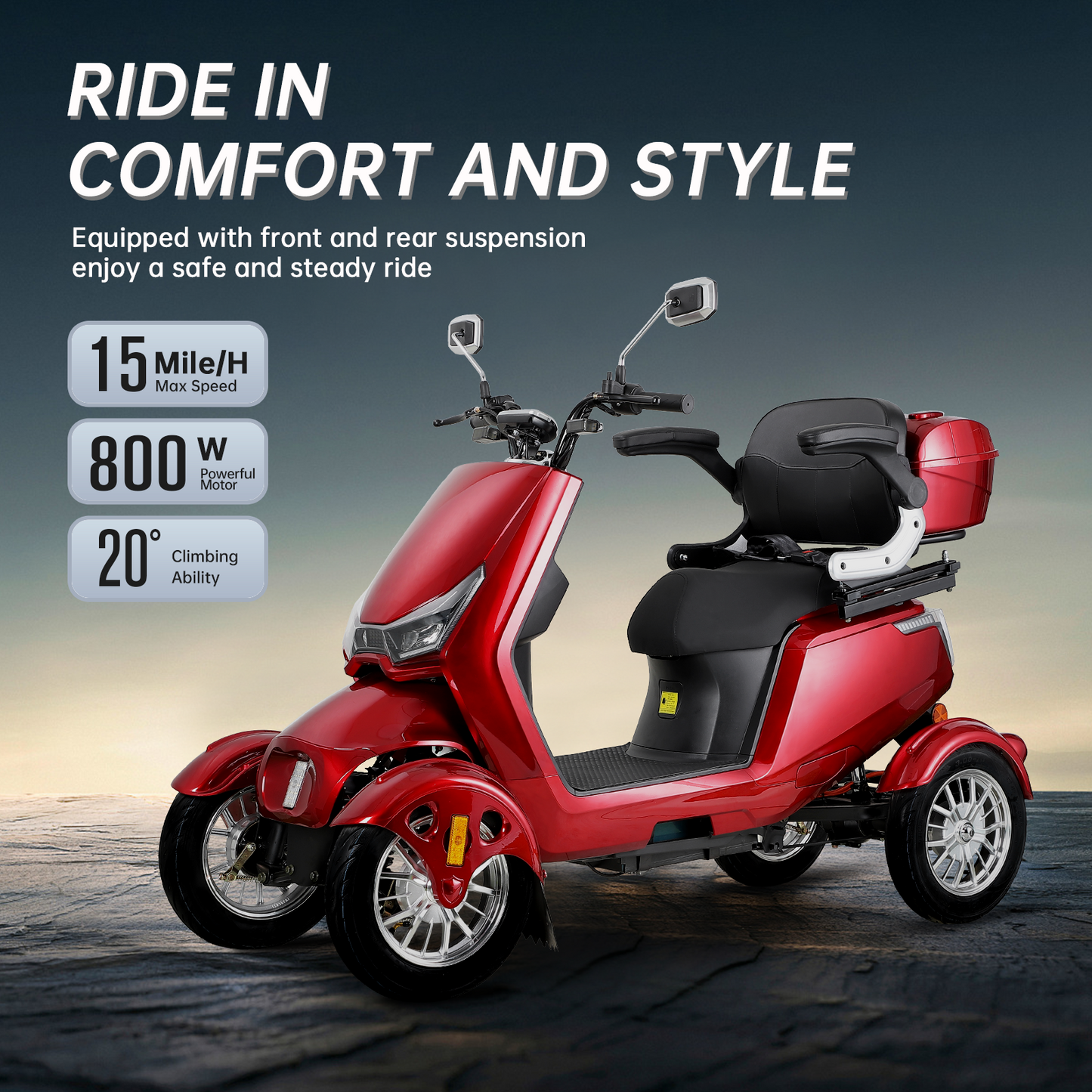 Electric Mobility Scooter with Big Size, High Power