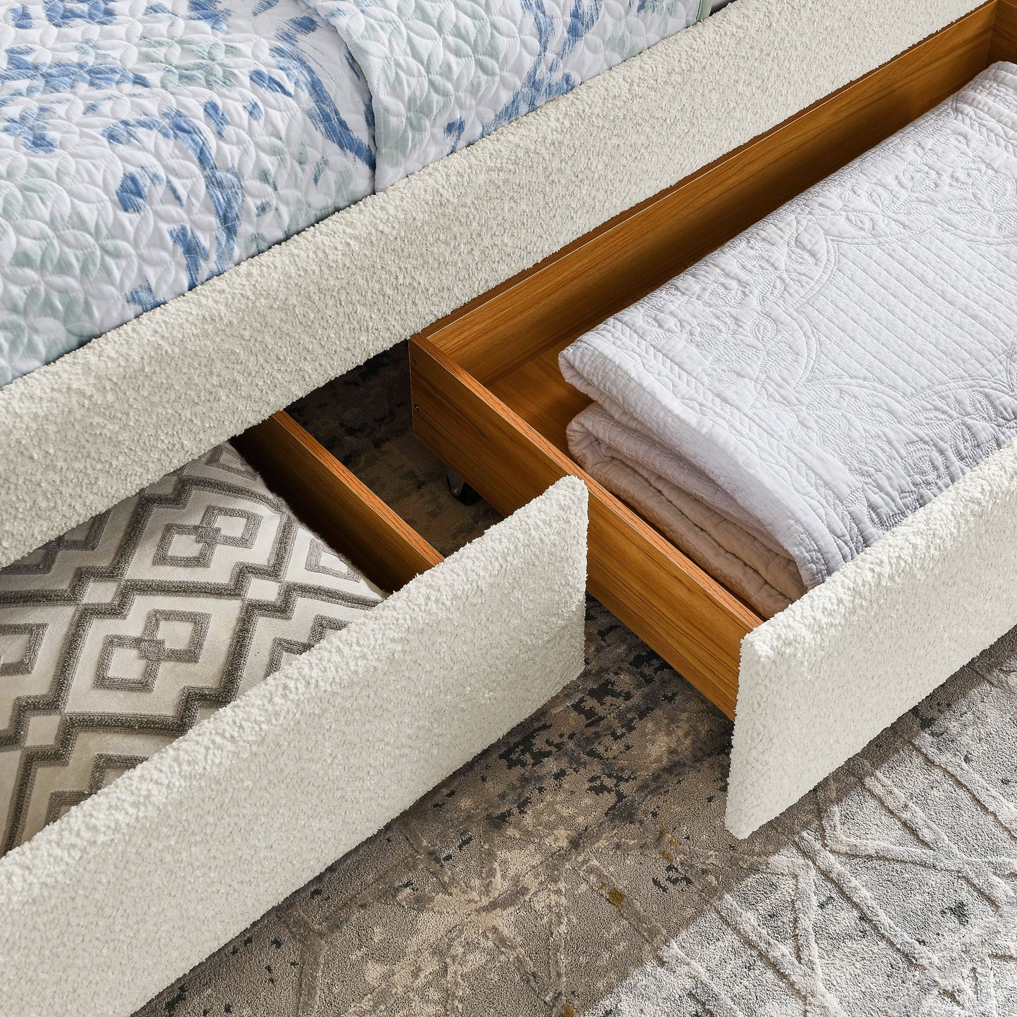 Daybed with Trundle Upholstered Tufted Sofa Bed