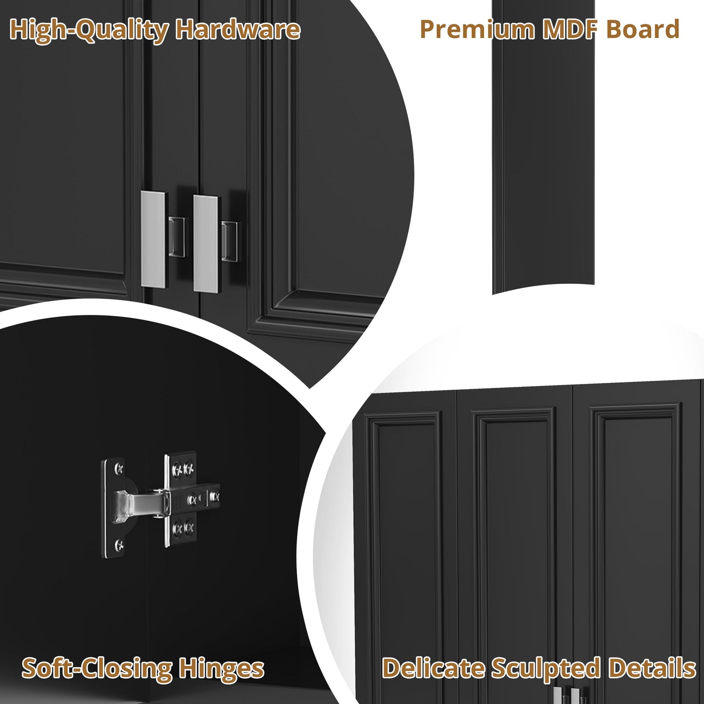 Modern Bathroom Cabinet with 5 Adjustable Shelves