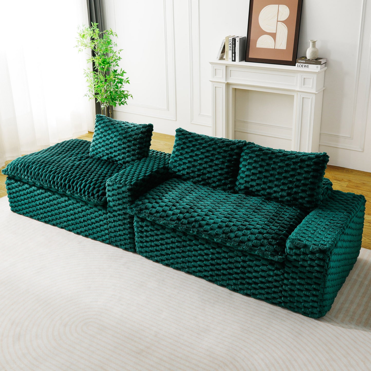Green Turtle Velvet Versatile Sofa