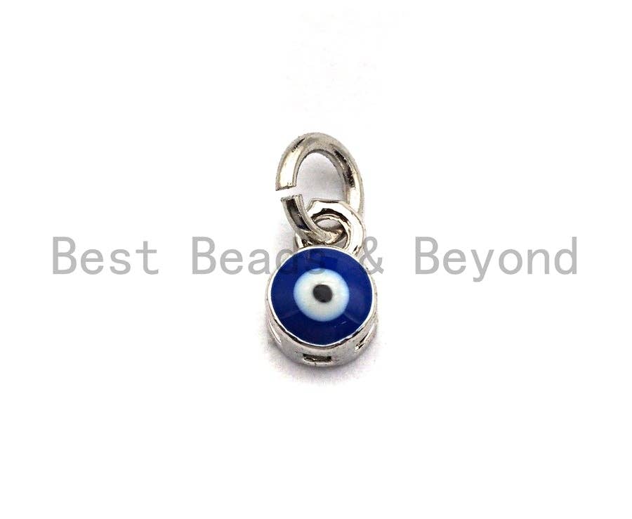 Pave Colorful Enamel Round Eye Charms Pendant, Enamel Pendant,Round Enamel, Oil Drop jewelry Findings, 4x6mm,sku#Z388