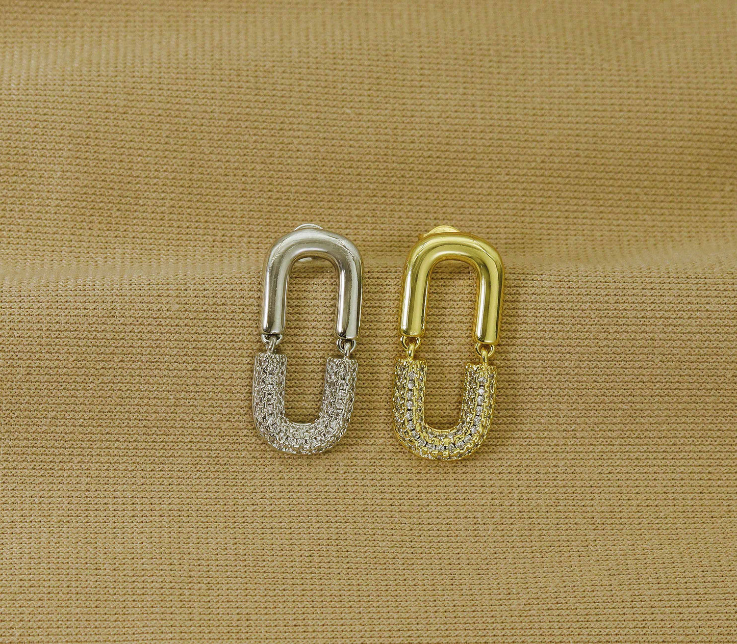 CZ Dangle Earrings, Sku#J340