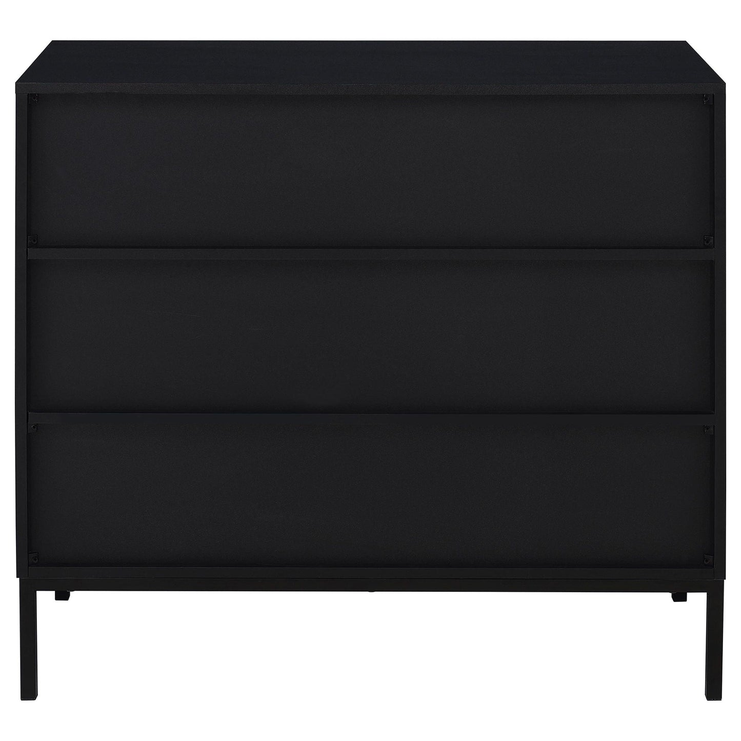 Jess 2-door Arched Fluted Glass Accent Cabinet Black