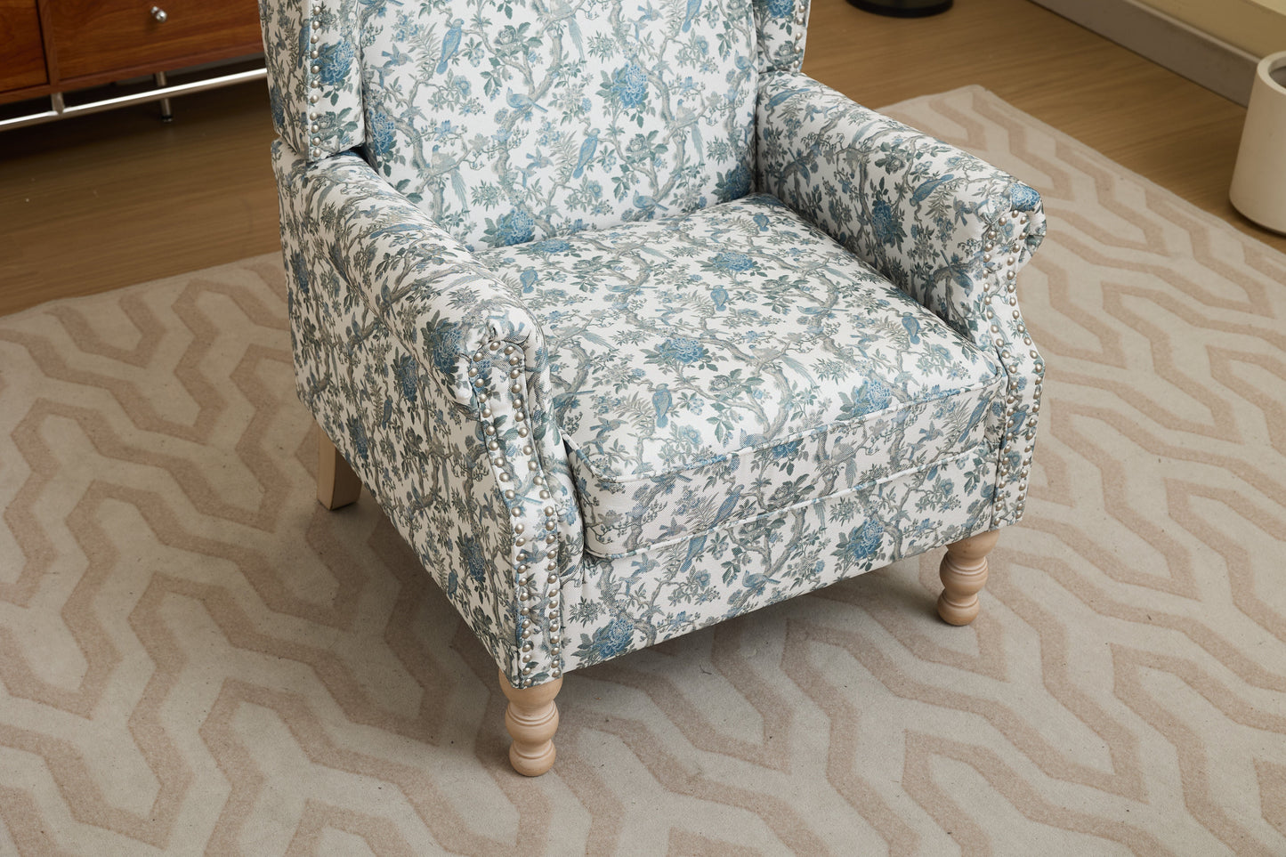 Modern Accent Chair with Retro Wood Legs