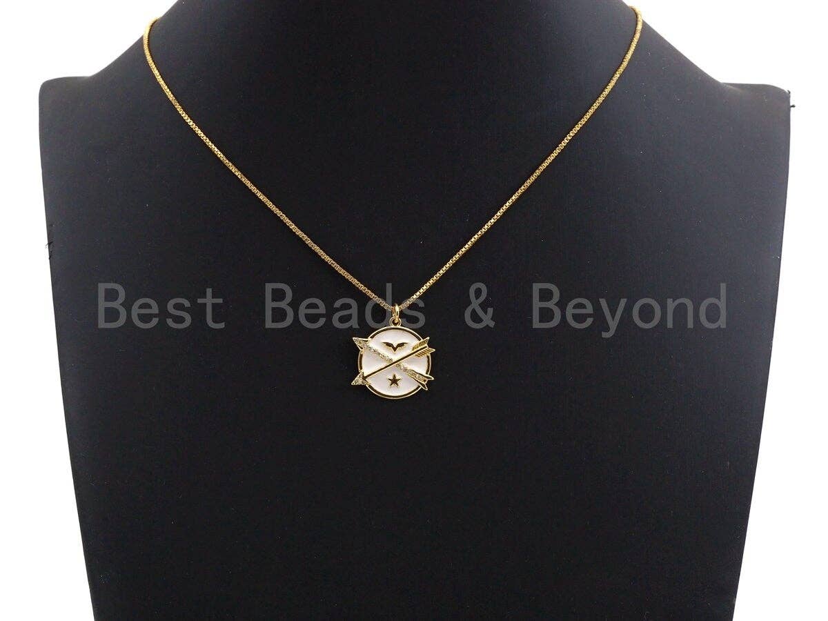 Colorful Enamel Arrows On Round Coin Pendant,CZ Micro Pave Oil Drop pendant,Enamel pendant,Enamel Jewelry,21x21mm,sku#Z521