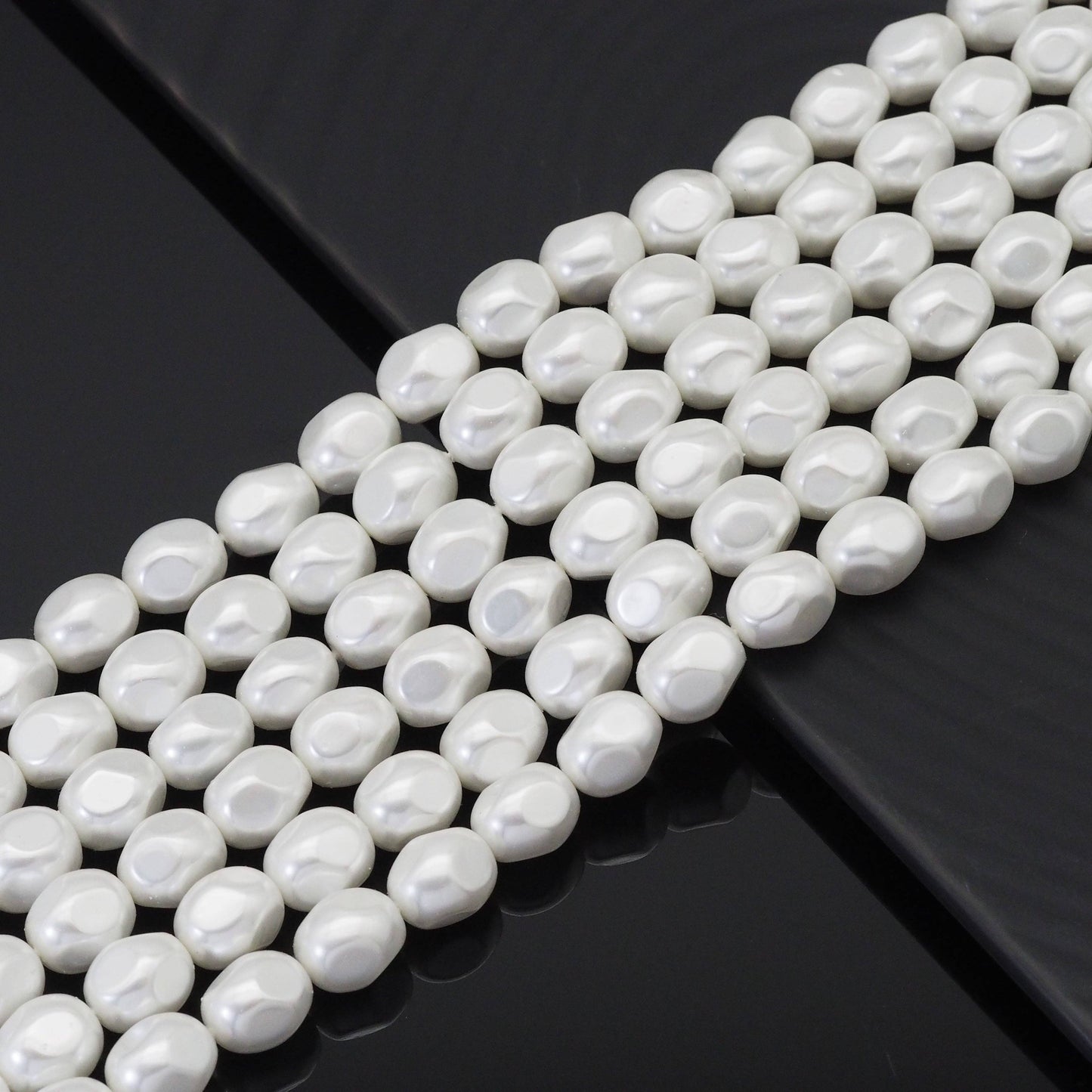12x15mm White MOP Drum Shape Beads, Sku#T160