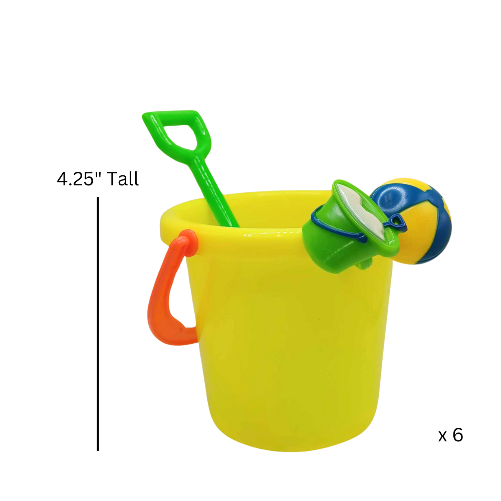 Oasis Supply, verrerie et articles de bar en plastique – Ensemble à boisson « seau de plage », seau, pelle et 2 anneaux de plage – 6 ensembles