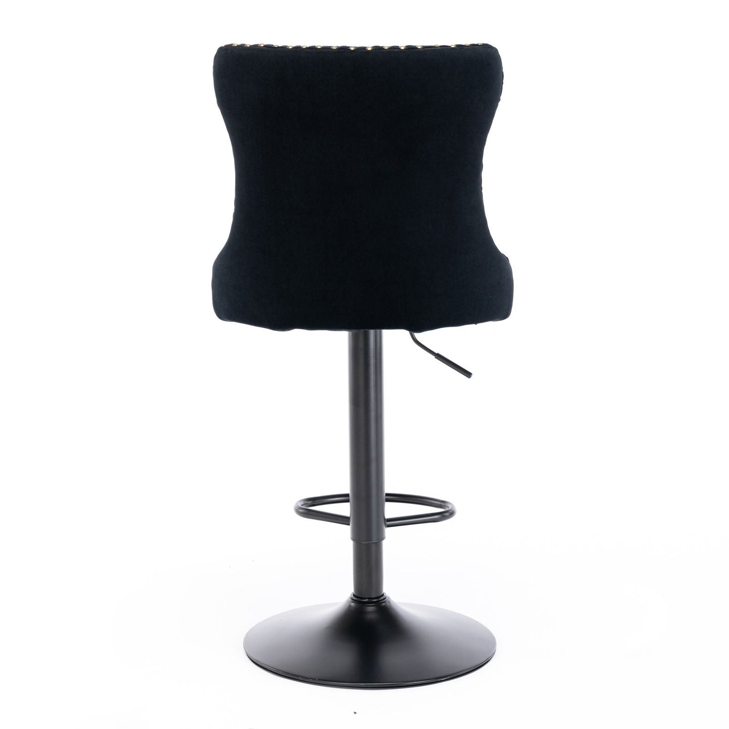Swivel Barstools Adjusatble Seat Height, Modern Upholstered Bar Stools With Backs Comfortable Tufted For Home Pub And Kitchen Island (Set of 2)