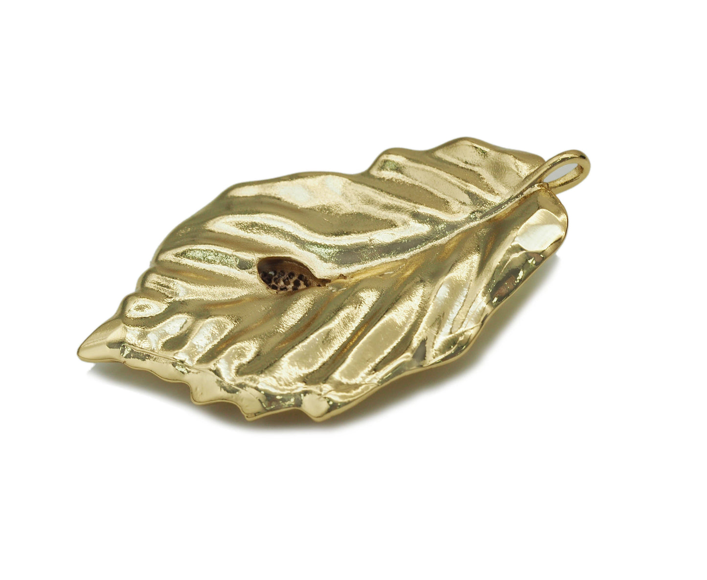 CZ Bee On Leaf Charm, Sku#LX31