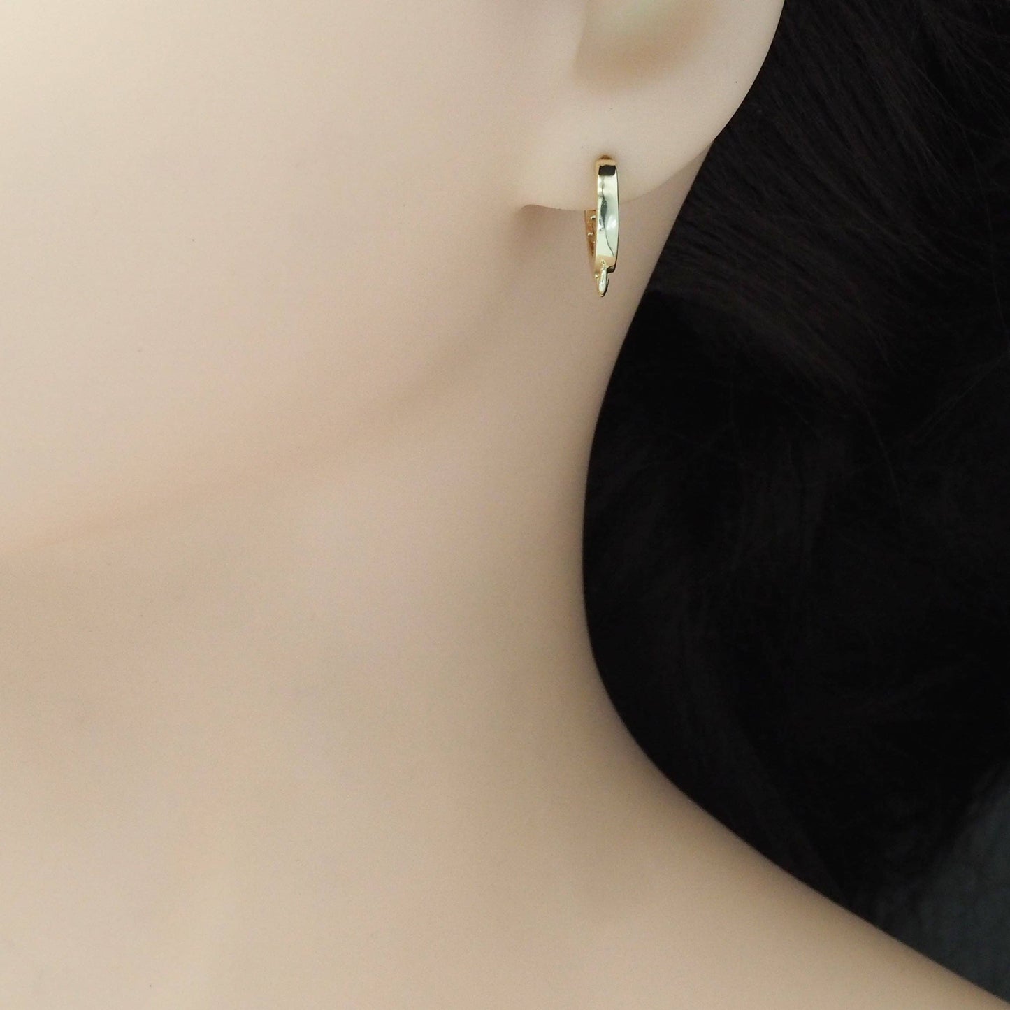Gold Round Hoop with three loops Earrings, Sku#LX410
