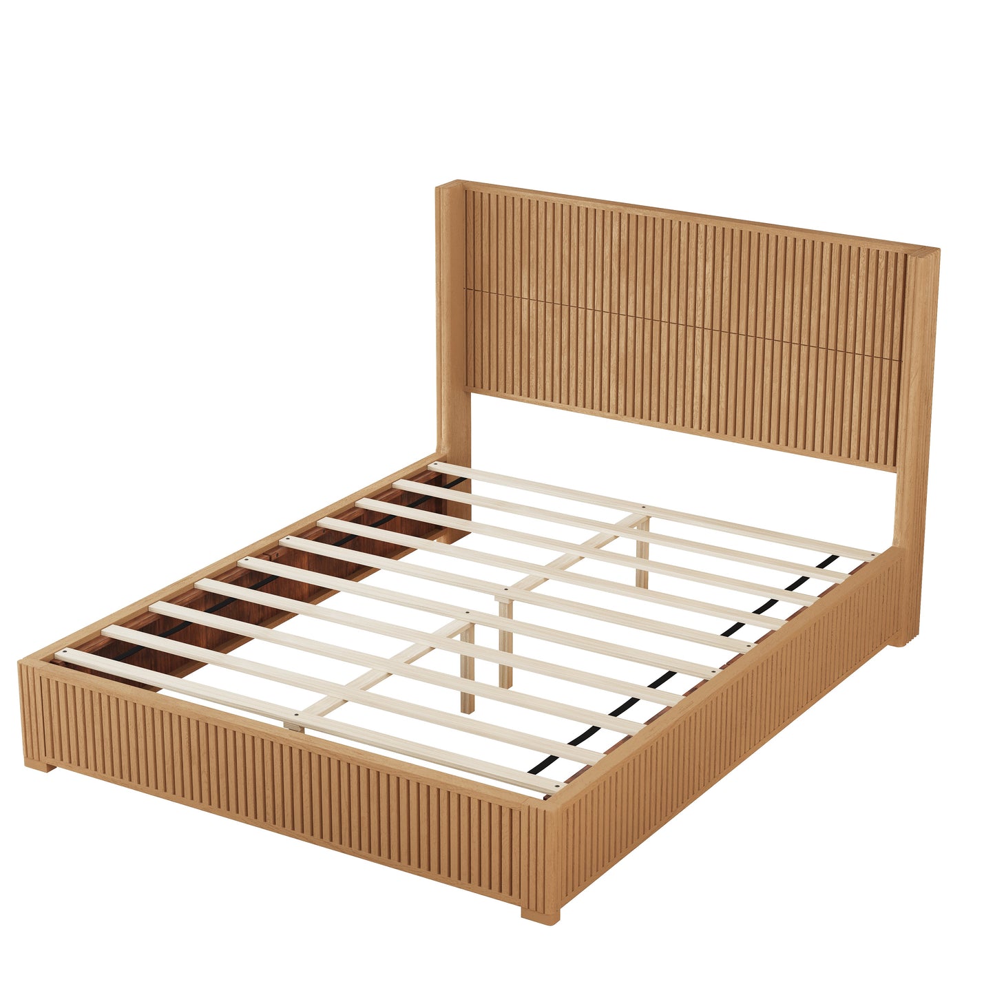 Solid Wood Platform Bed Frame with Headboard