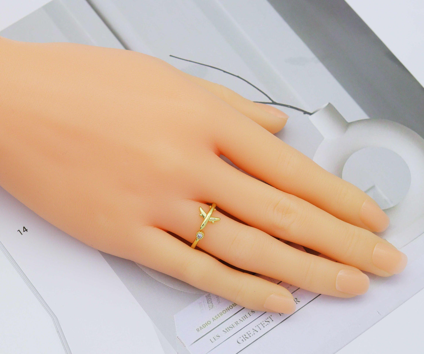 CZ Airplane Travel Ring, Sku#LD291