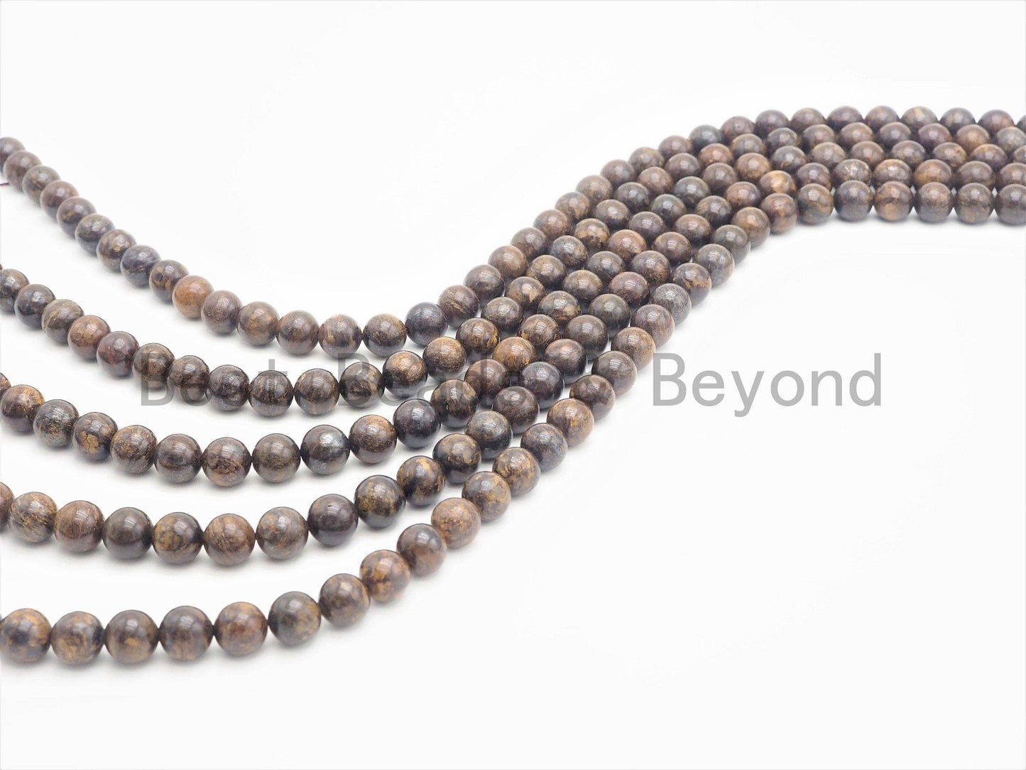 Quality Natural Bronzite Round Smooth Beads,6mm/8mm/10mm/12mm beads, Bronzite Brown Gemstone, 15.5inch strand, SKU#U388