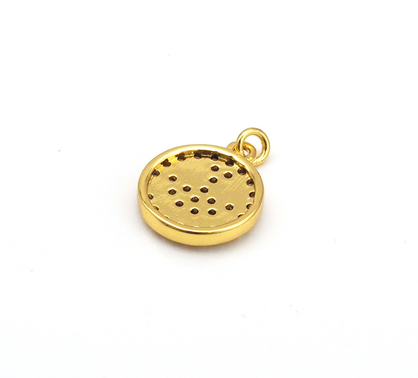 CZ Gold Cute Smiley Face Charm, Sku#JL52